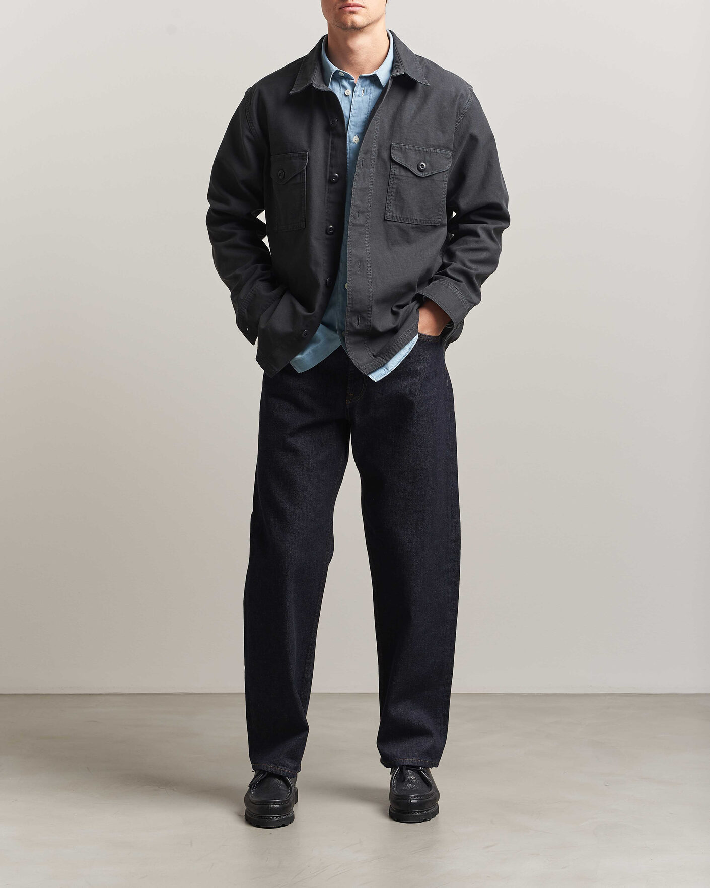 Homme | Chemises | Filson | Reverse Sateen Jac-Shirt Washed Black