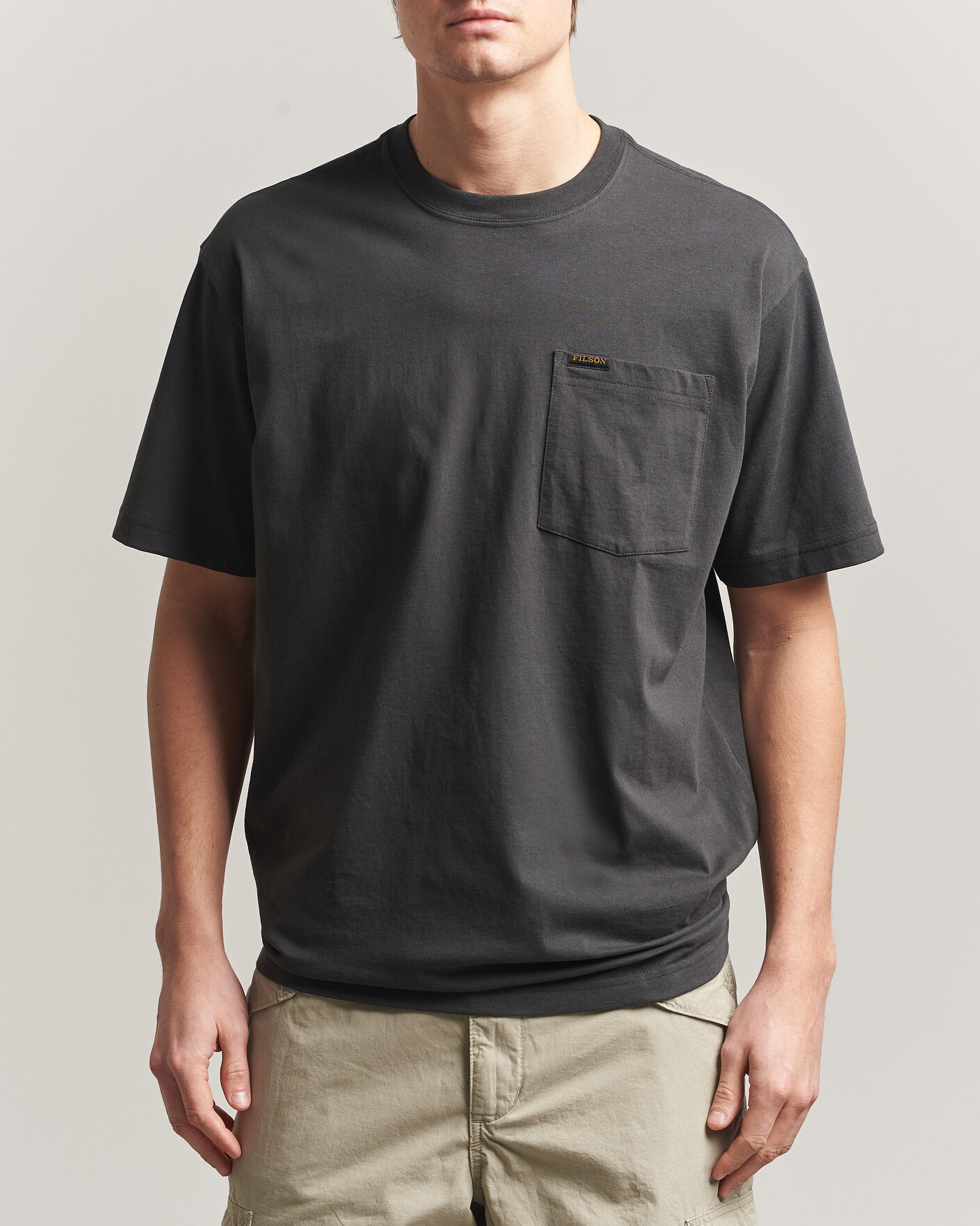 Heren | T-shirts | Filson | Pocket T-Shirt Faded Black
