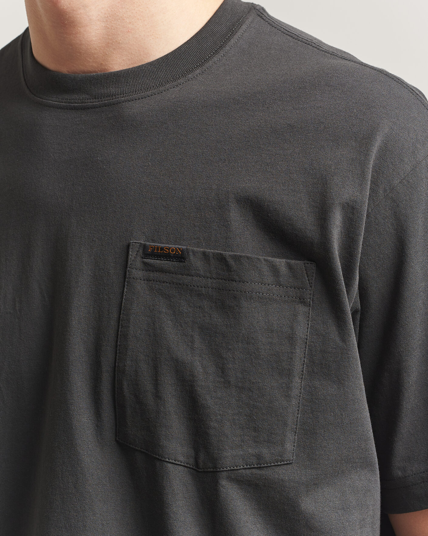 Heren | T-shirts | Filson | Pocket T-Shirt Faded Black