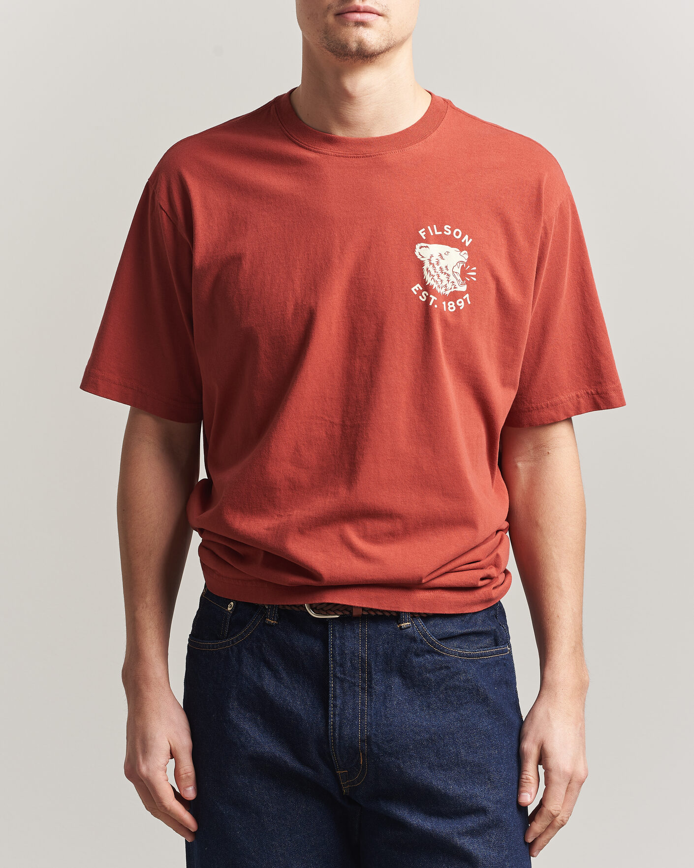 Heren | T-shirts | Filson | Bear Graphic T-Shirt Chili Oil