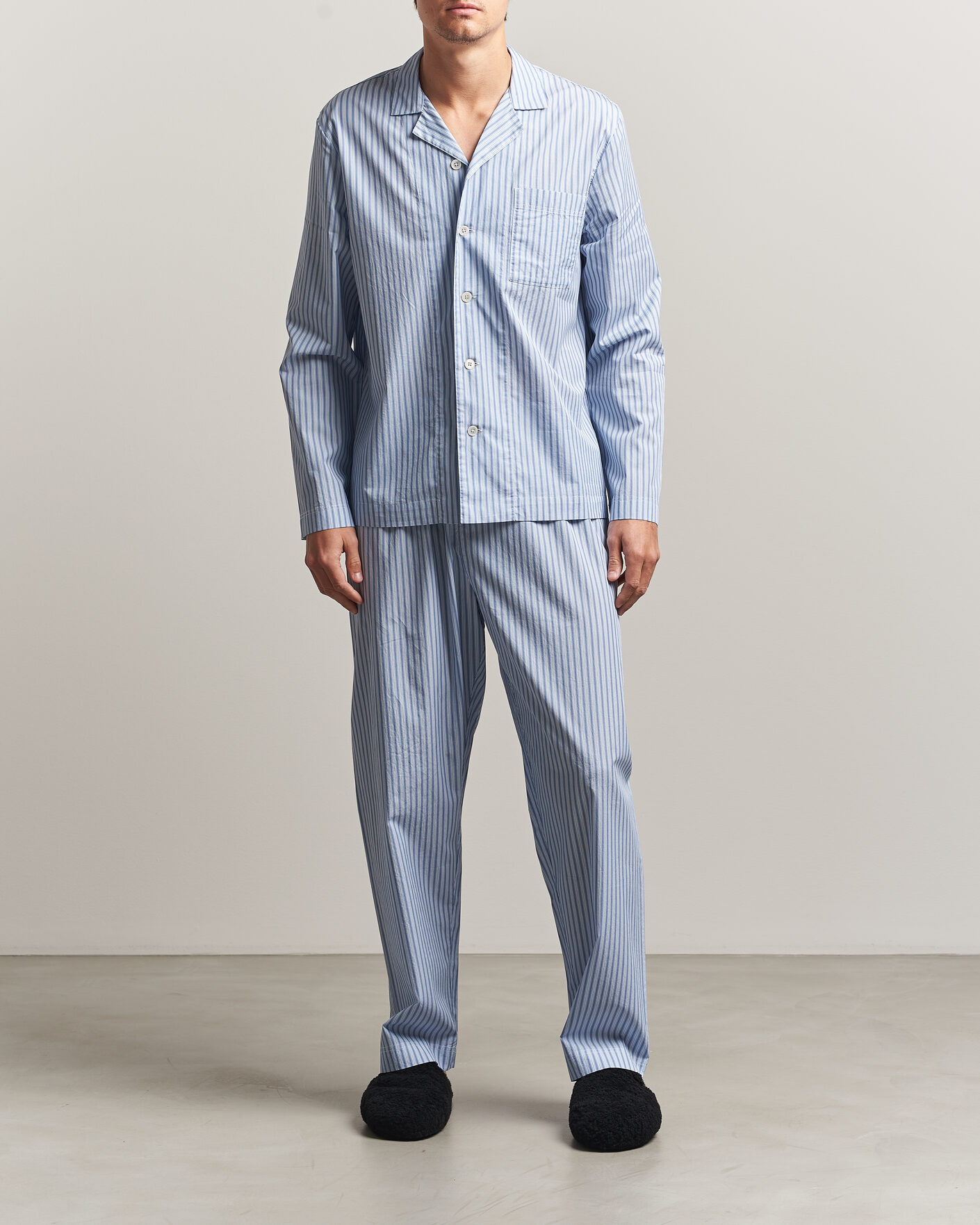 Heren | Pyjama's en gewaden | Tekla | Fine Twill Pyjama Shirt Cooper Stripes
