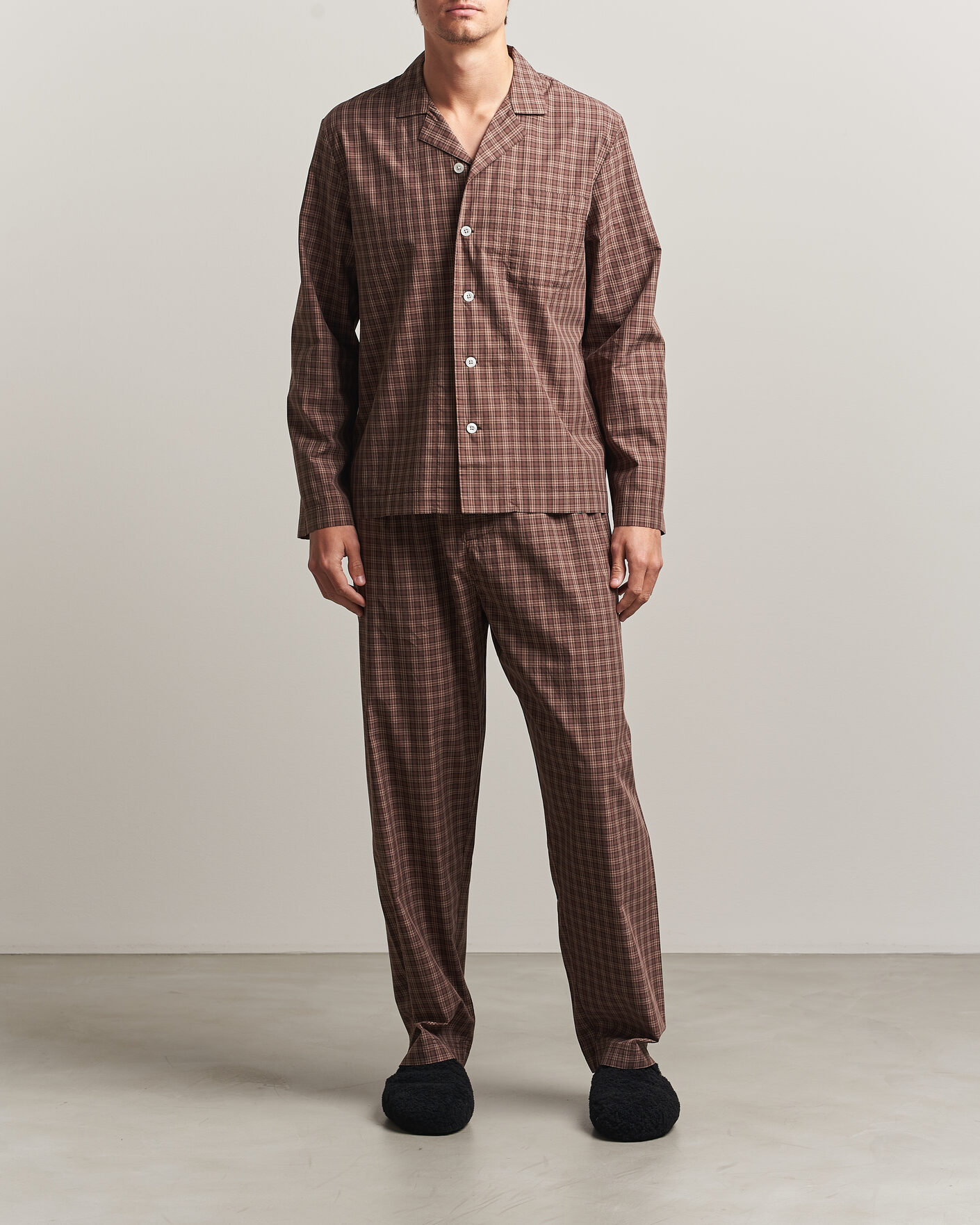 Homme | Peignoirs Et Pyjamas | Tekla | Fine Twill Pyjama Shirt Serra Checks