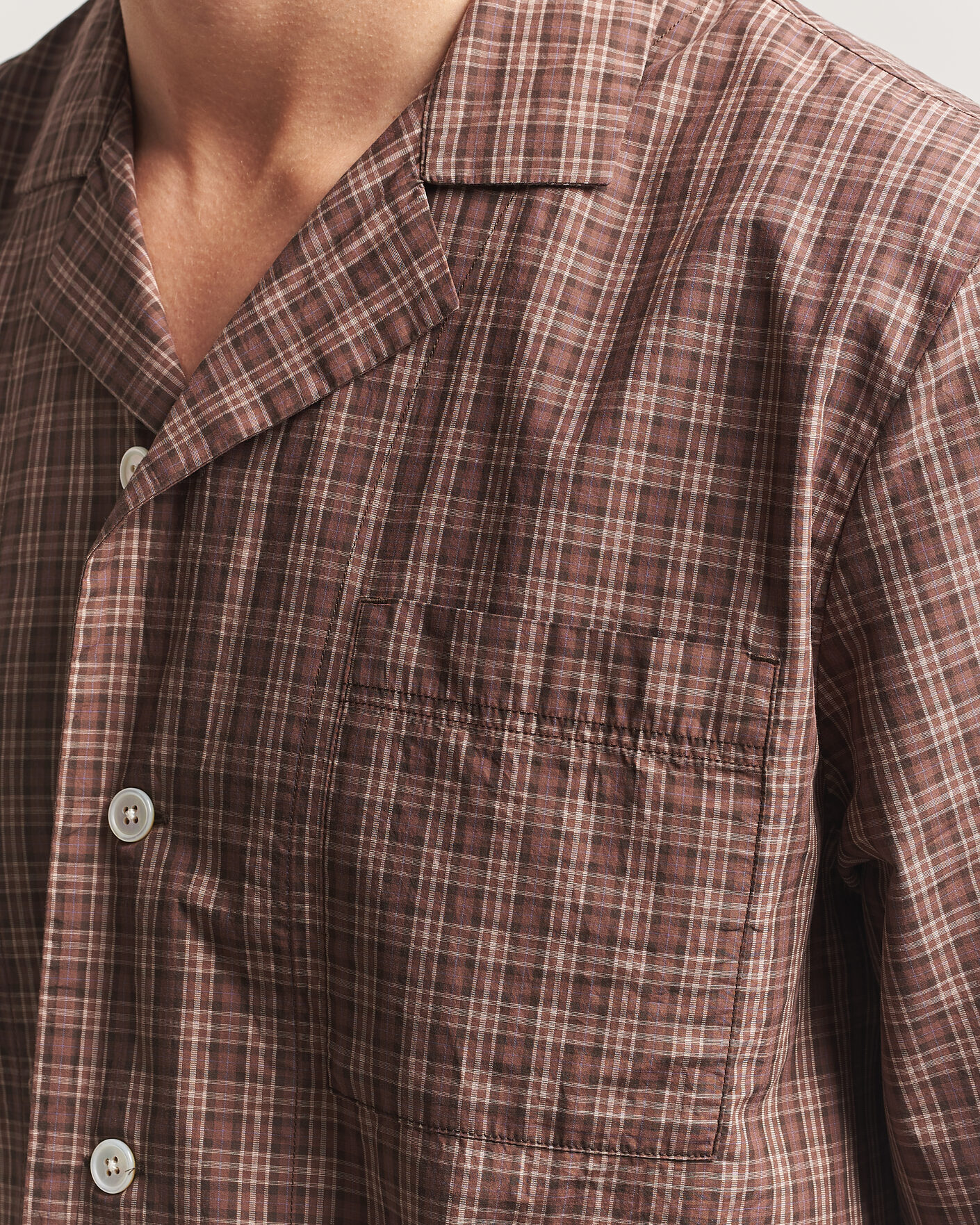 Homme | Peignoirs Et Pyjamas | Tekla | Fine Twill Pyjama Shirt Serra Checks