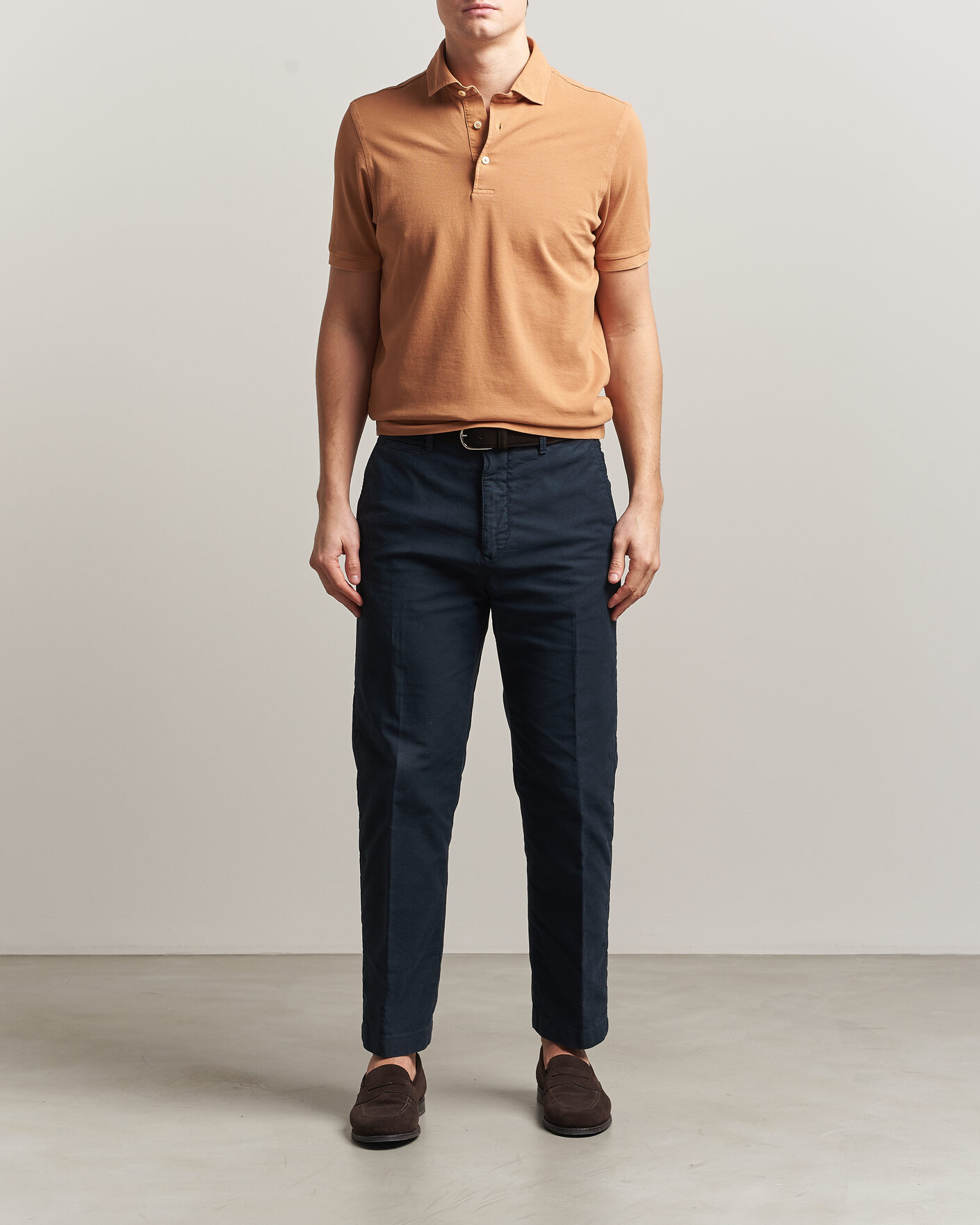 Heren | Polo's | Gran Sasso | Washed Polo Apricot Orange