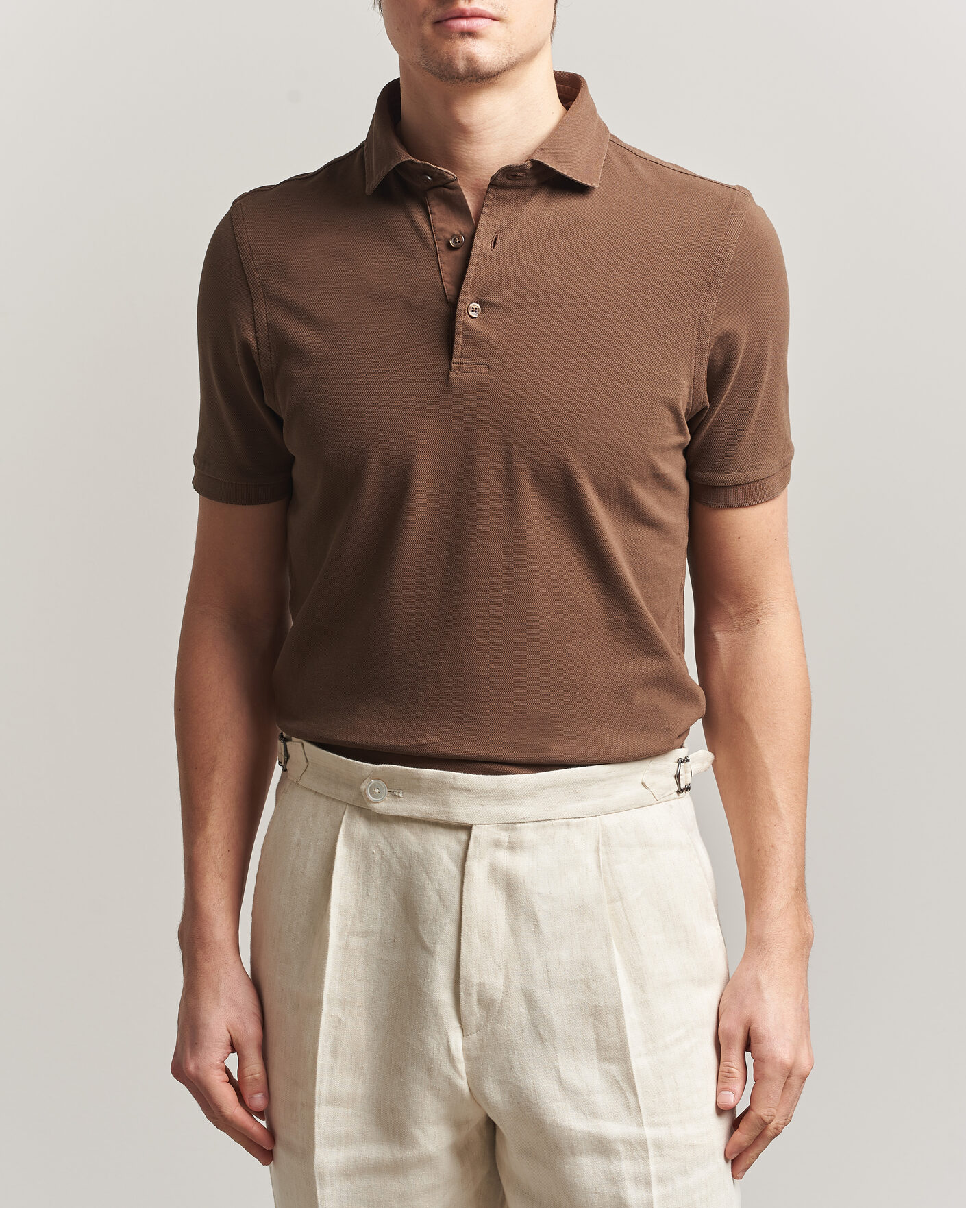 Heren | Polo's | Gran Sasso | Washed Polo Brown