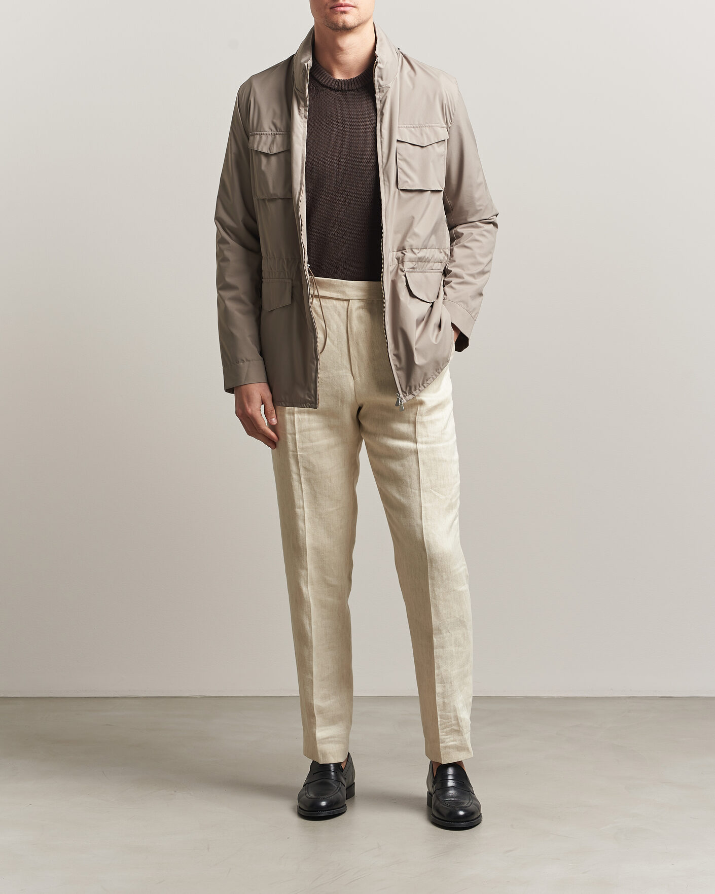 Homme | Manteaux Et Vestes | Gran Sasso | Nylon Field Jacket Beige