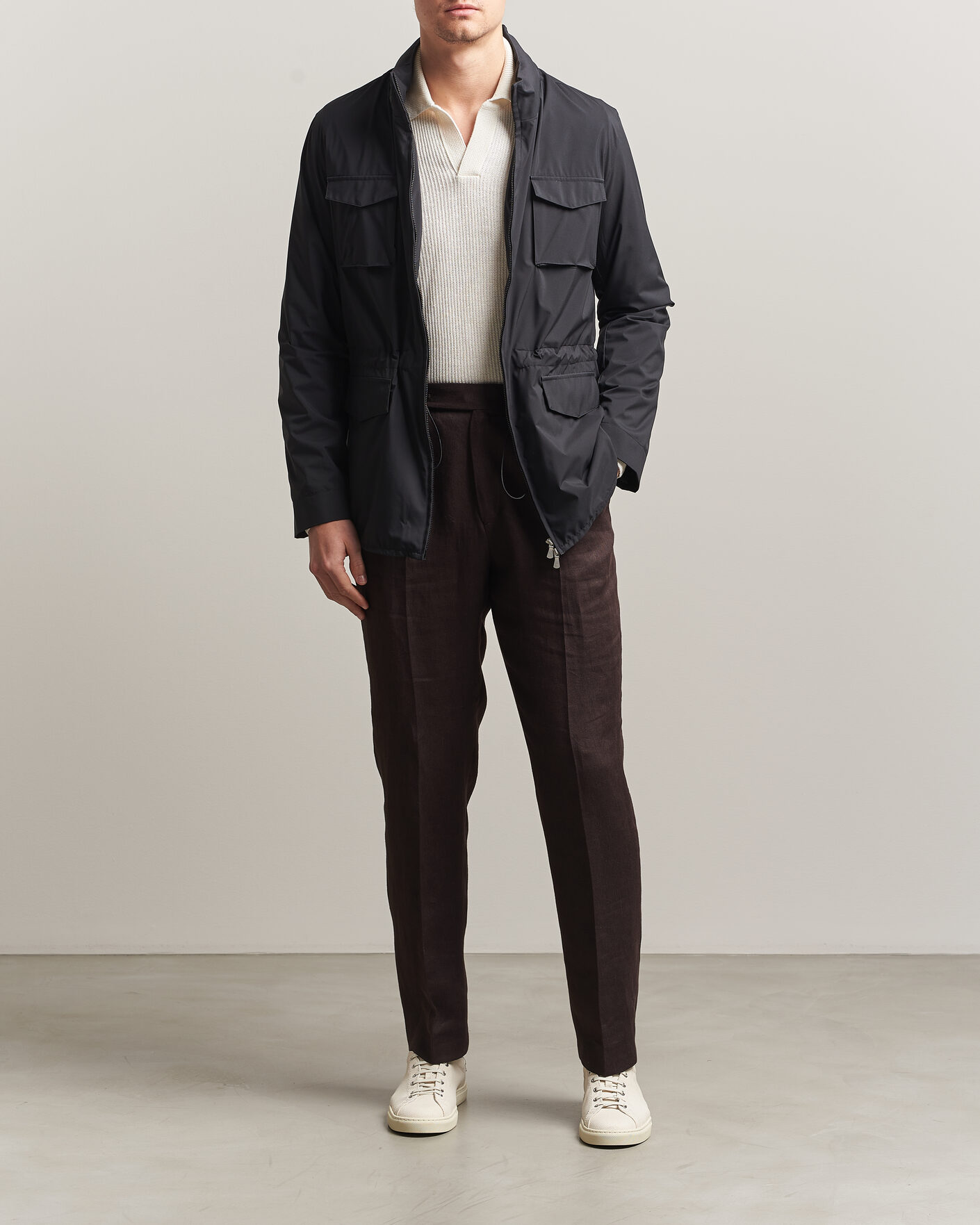 Homme | Manteaux Et Vestes | Gran Sasso | Nylon Field Jacket Navy