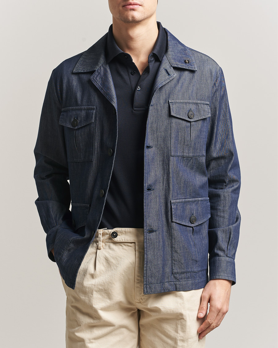 Homme | Manteaux Et Vestes | Gran Sasso | Cotton Safari Jacket Navy