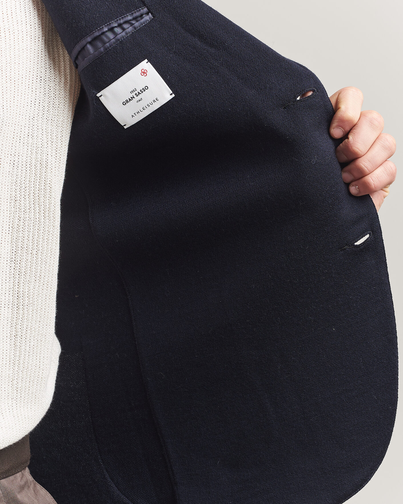 Heren | Blazers | Gran Sasso | Wool Knitted Blazer Navy