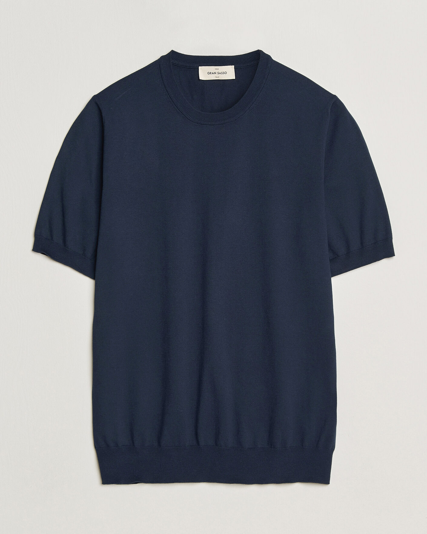Homme | T-shirts | Gran Sasso | Cotton Knitted Crew Neck T-Shirt Navy