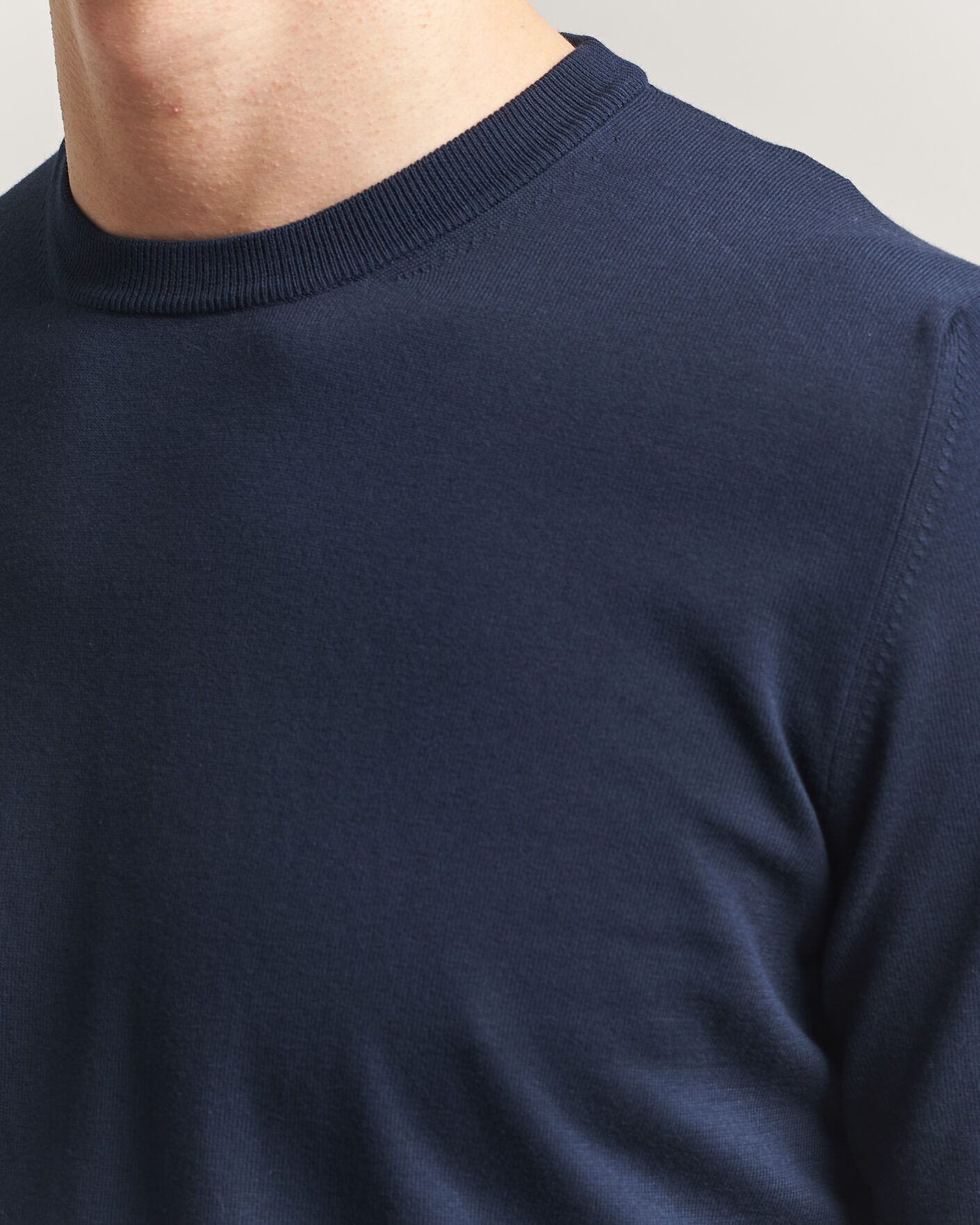 Homme | T-shirts | Gran Sasso | Cotton Knitted Crew Neck T-Shirt Navy
