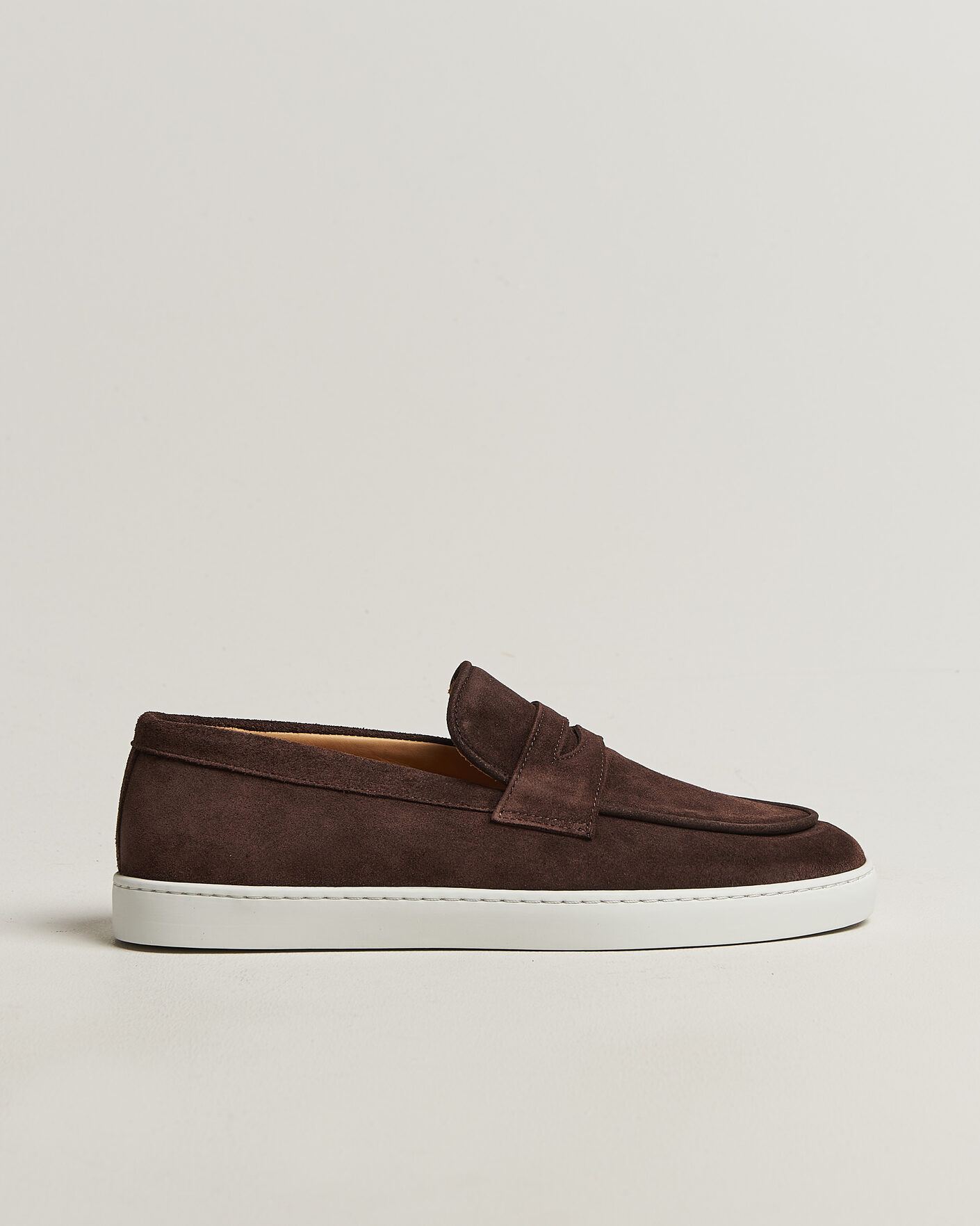 Heren | Instappers | Fliteless | Suede Penny Sneaker Dark Brown