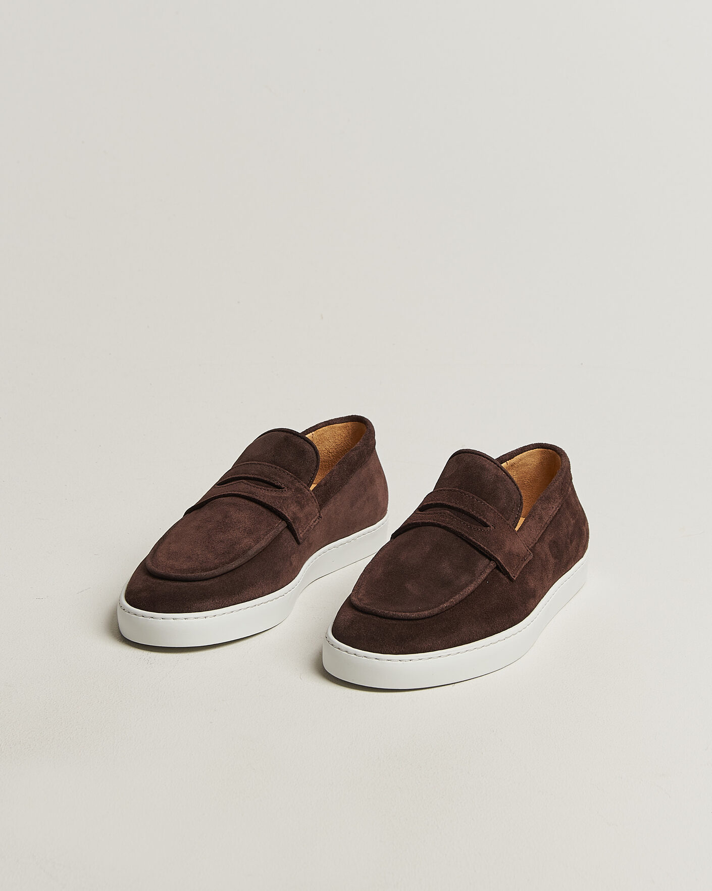 Heren | Instappers | Fliteless | Suede Penny Sneaker Dark Brown