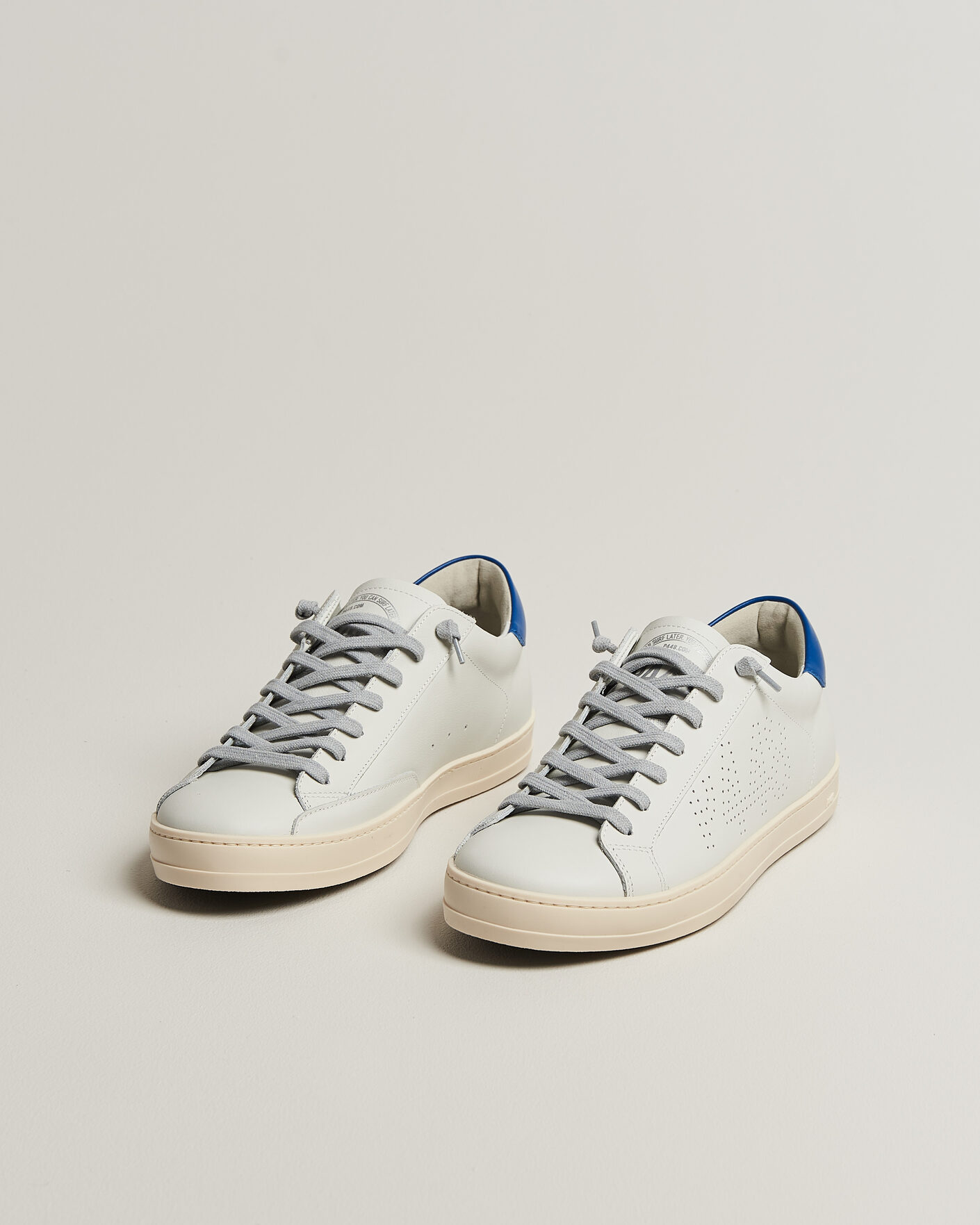 Heren | Sneakers | P448 | John Leather Sneaker White/Blue