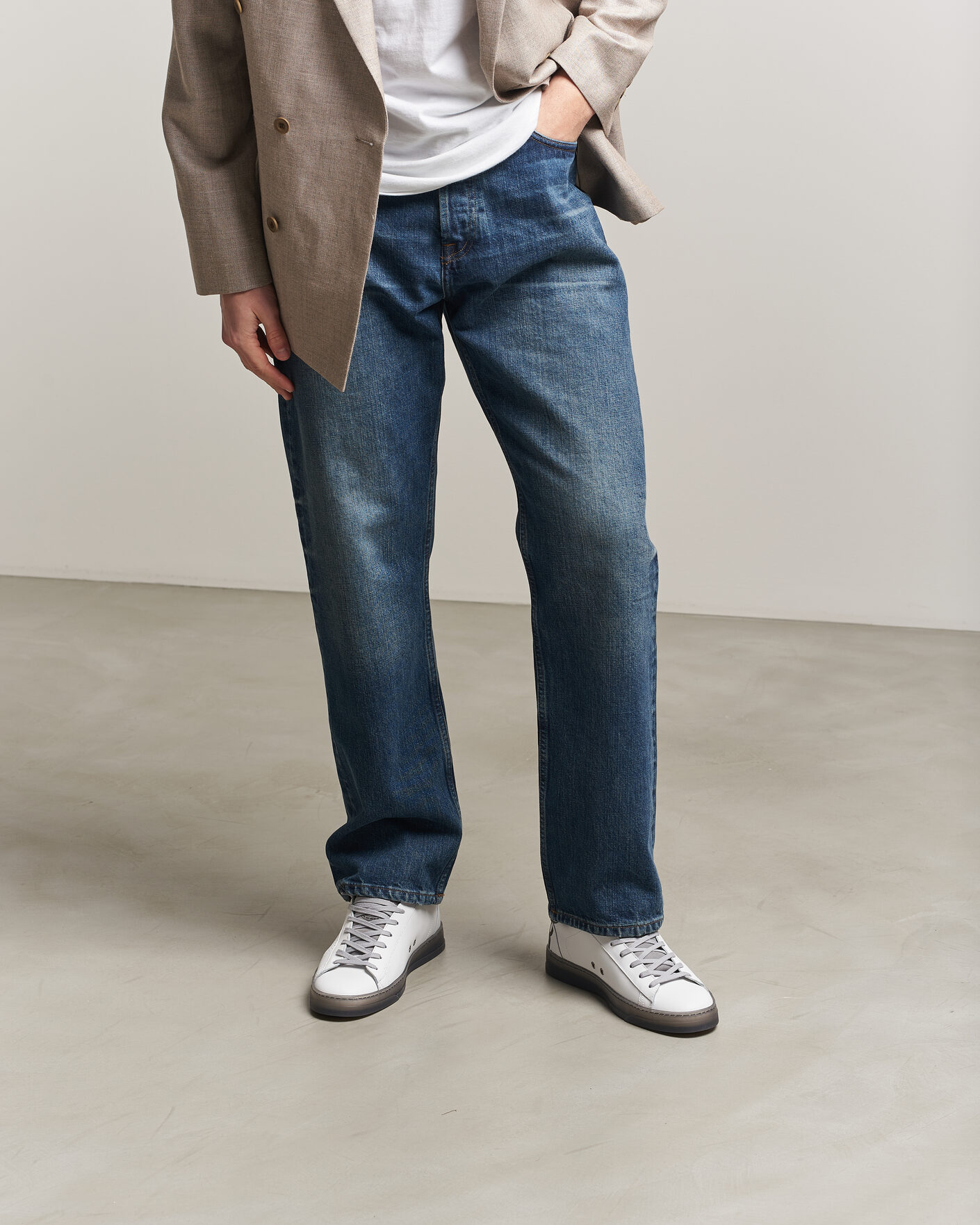 Homme | Baskets | P448 | Jack Leather Sneaker White/Grey