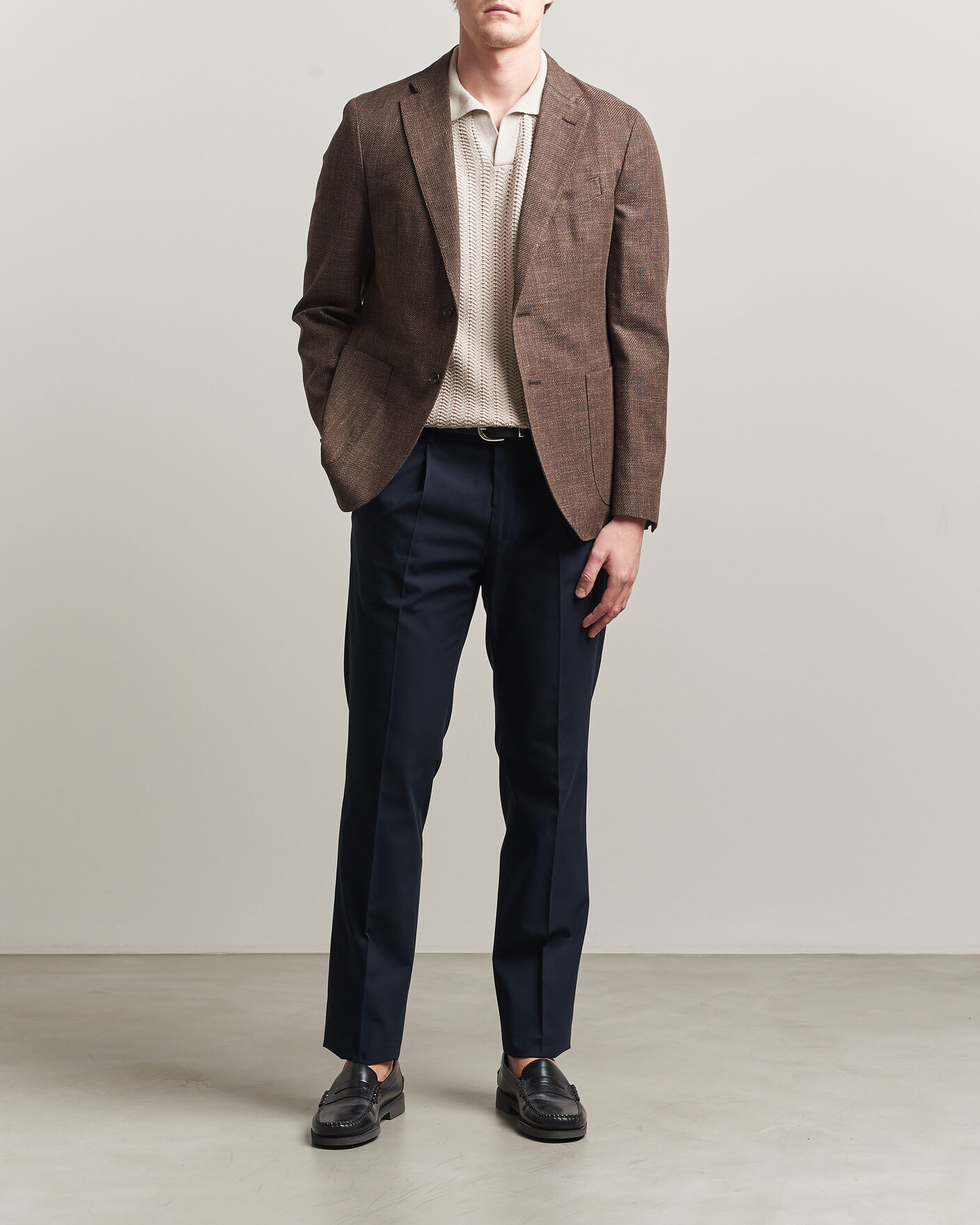Homme | Blazers | Incotex | Structured Cotton Blazer Dark Brown