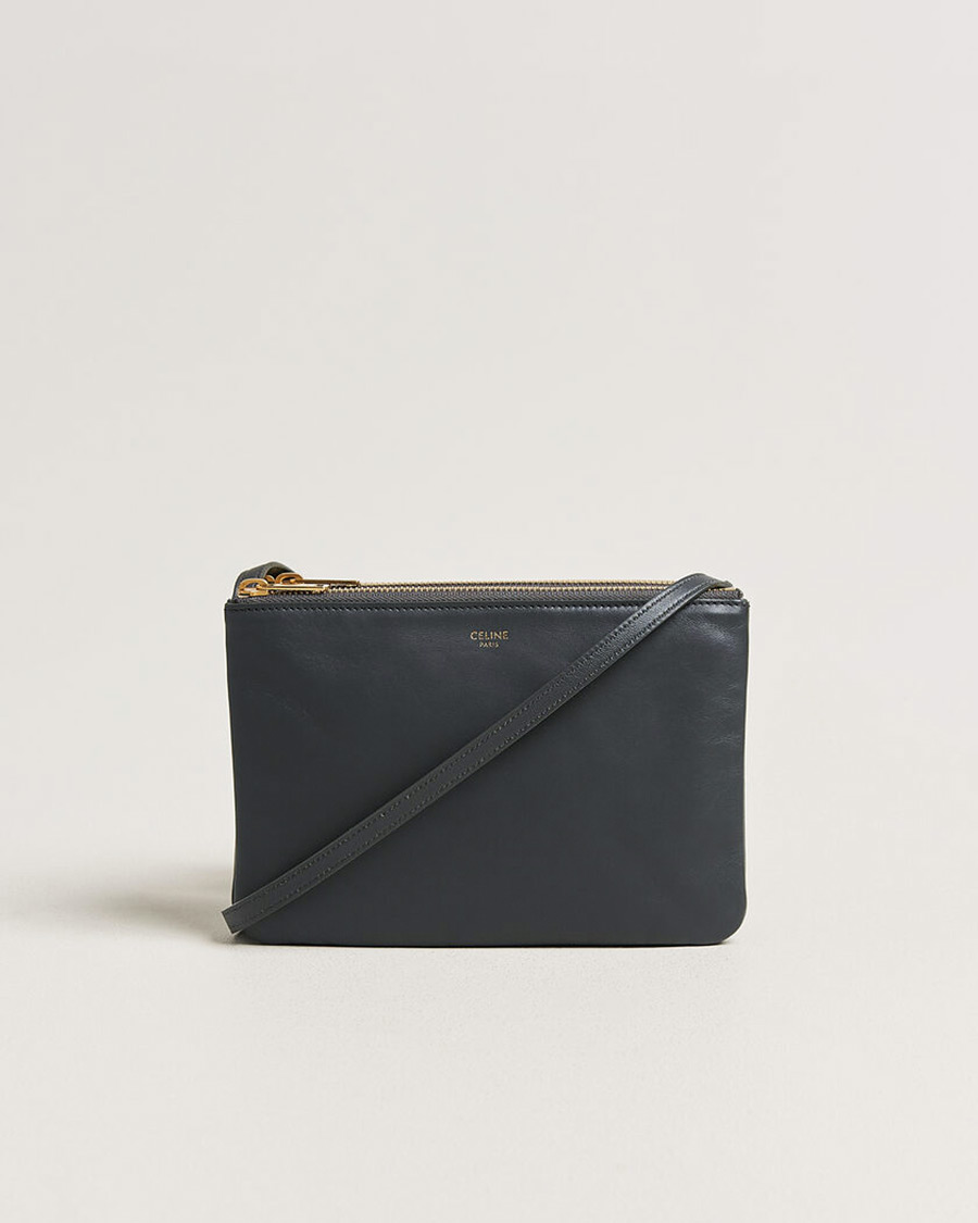 Homme | Pre-Owned & Vintage Bags | Celine Pre-Owned | Trio Bag Small Leather Grey