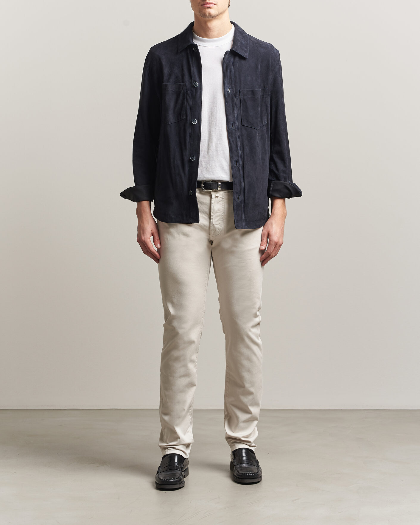 Heren | Broeken | Jacob Cohën | Bard Garment Dyed Gabardine Trousers Off White