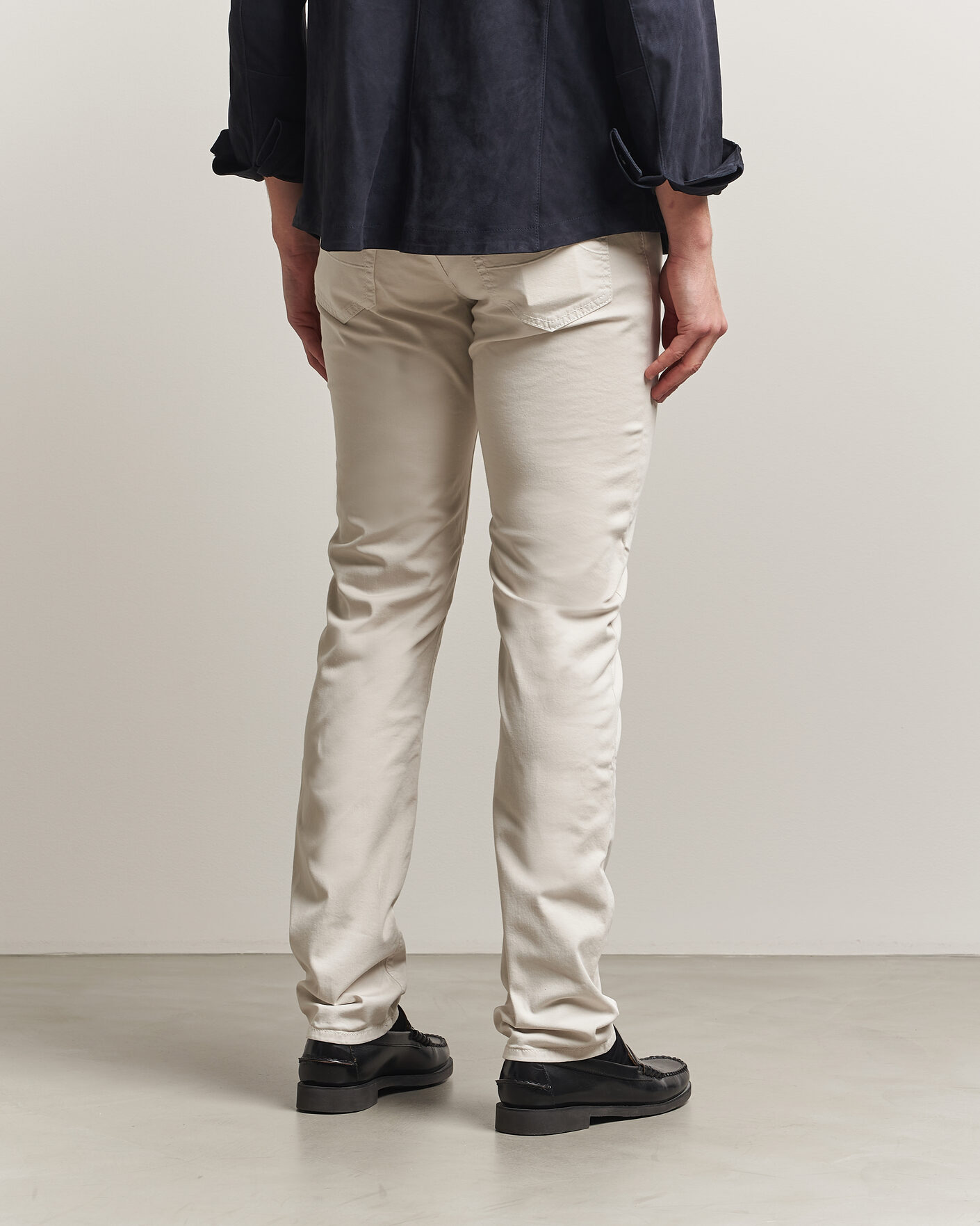 Heren | Broeken | Jacob Cohën | Bard Garment Dyed Gabardine Trousers Off White