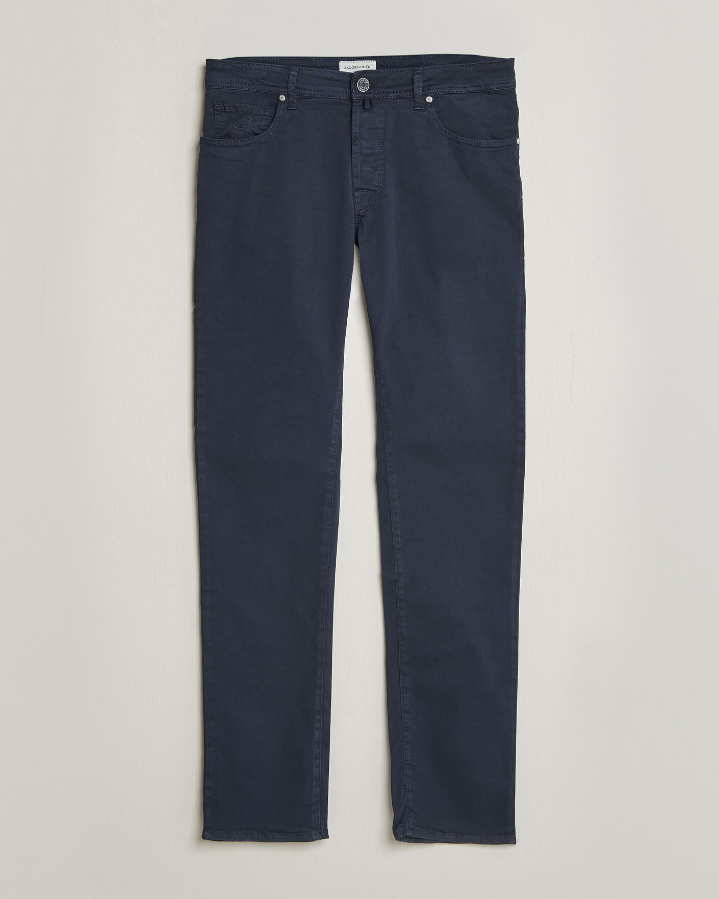 Homme | Pantalons | Jacob Cohën | Bard Garment Dyed Gabardine Trousers Navy Blue