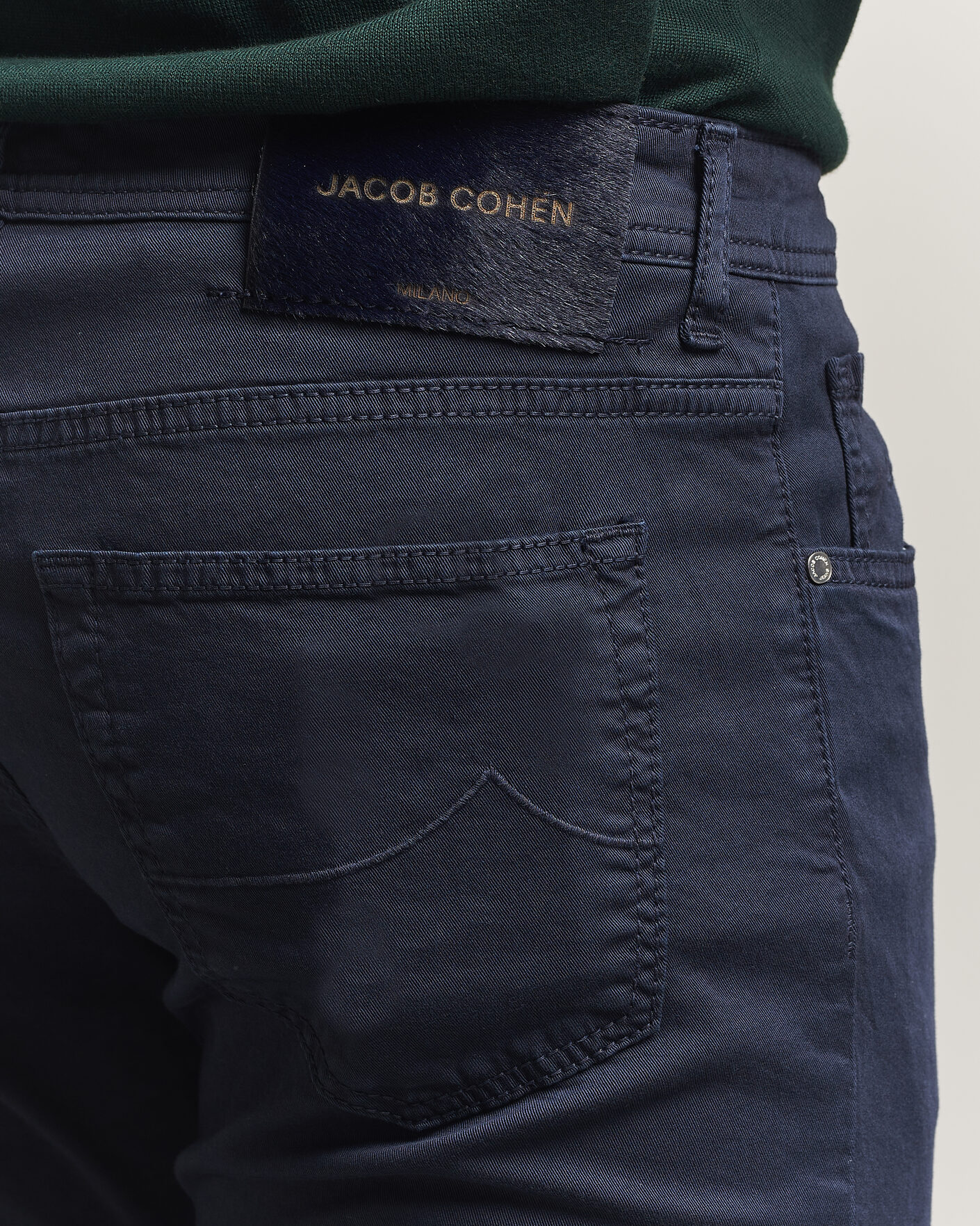 Homme | Pantalons | Jacob Cohën | Bard Garment Dyed Gabardine Trousers Navy Blue