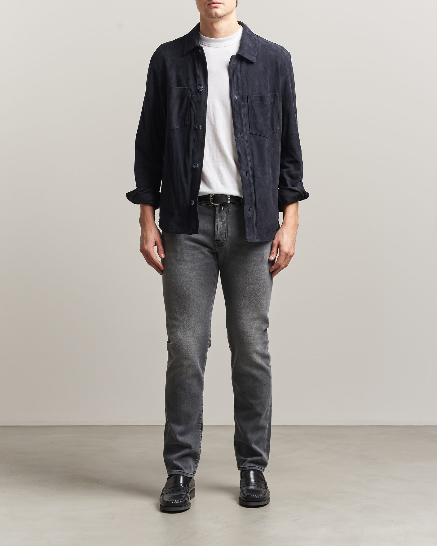 Heren | Broeken | Jacob Cohën | Nick Slim Fit Power Stretch Jeans Light Black Wash