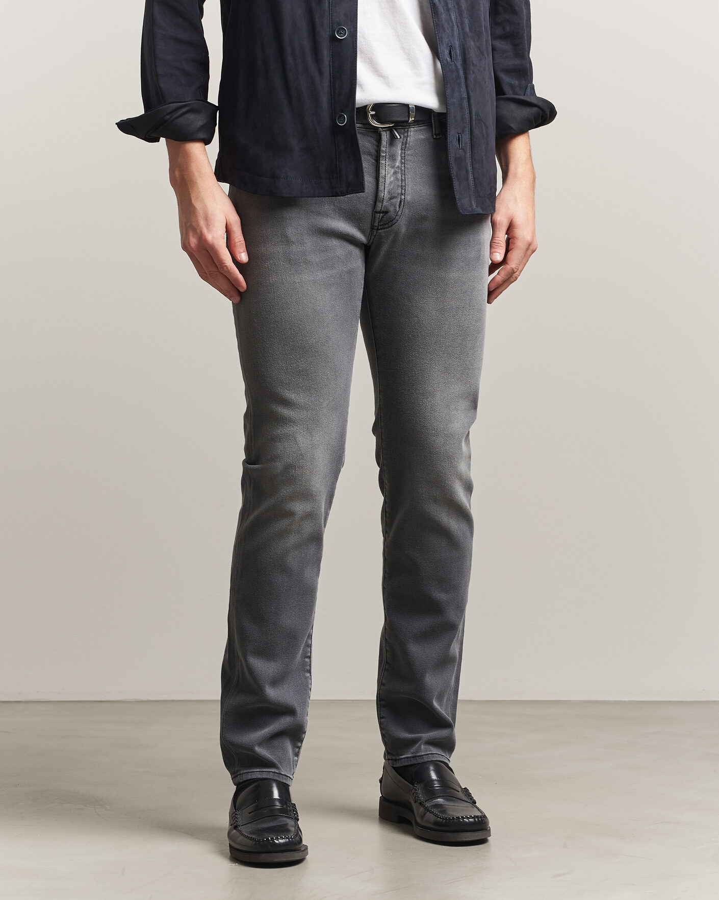 Heren | Jeans | Jacob Cohën | Nick Slim Fit Power Stretch Jeans Light Black Wash