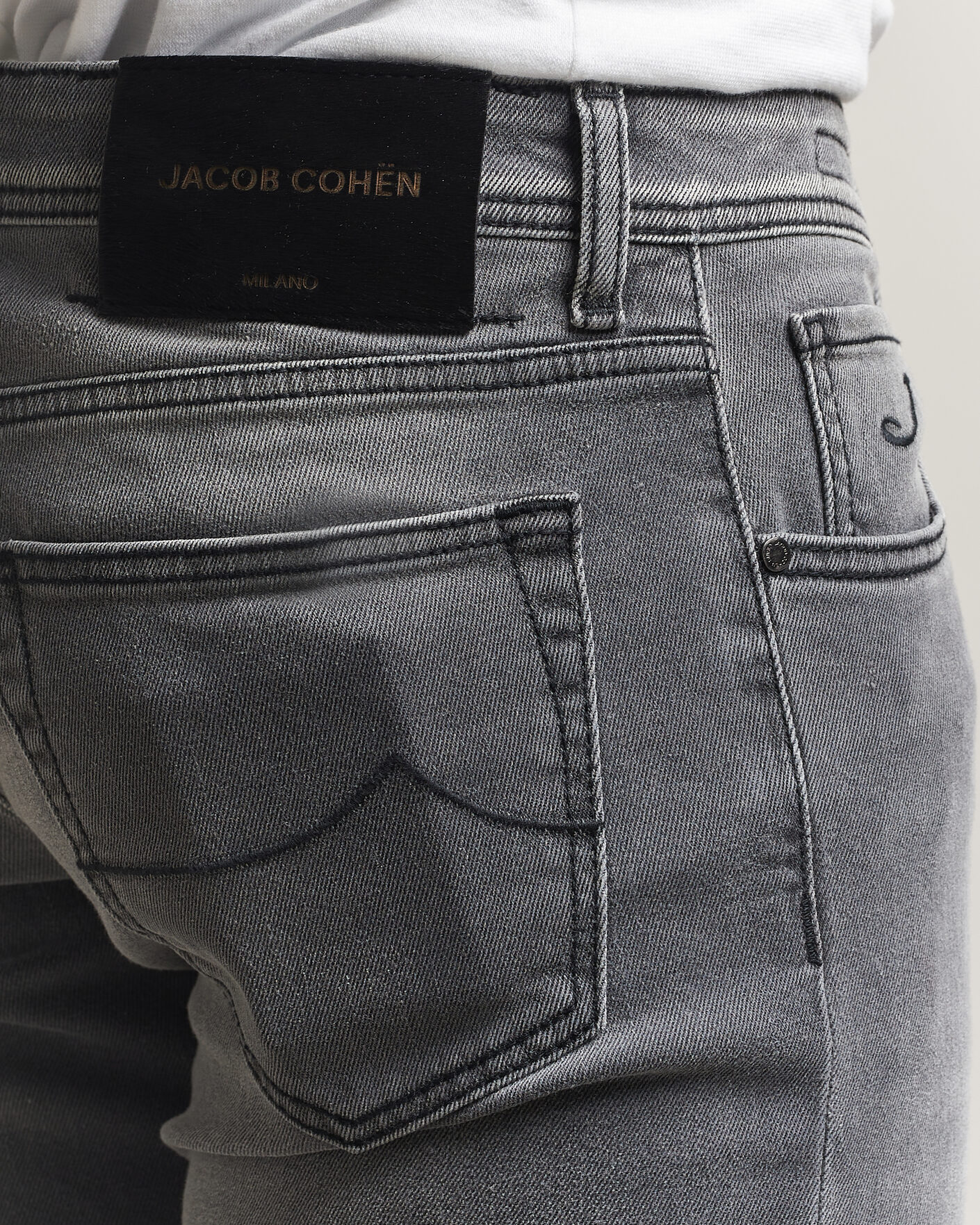 Heren | Jeans | Jacob Cohën | Nick Slim Fit Power Stretch Jeans Light Black Wash