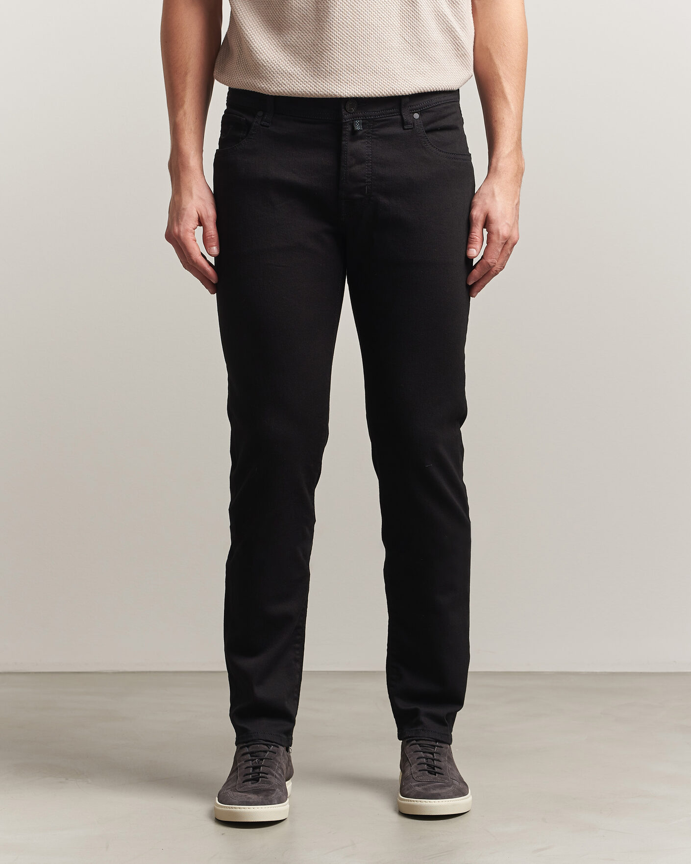 Heren | Jeans | Jacob Cohën | Nick Slim Fit Stretch Stay Black Jeans Rinse Wash