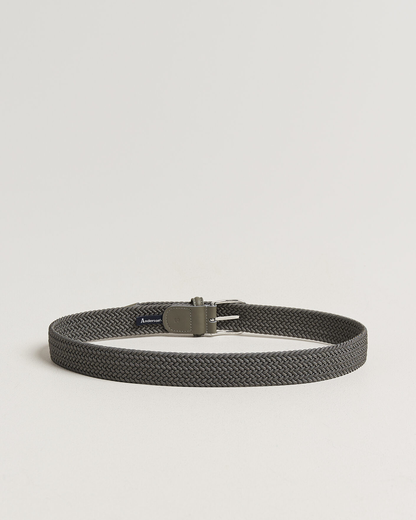 Heren | Riemen | Anderson's | Stretch Woven 3,5cm Belt Grey