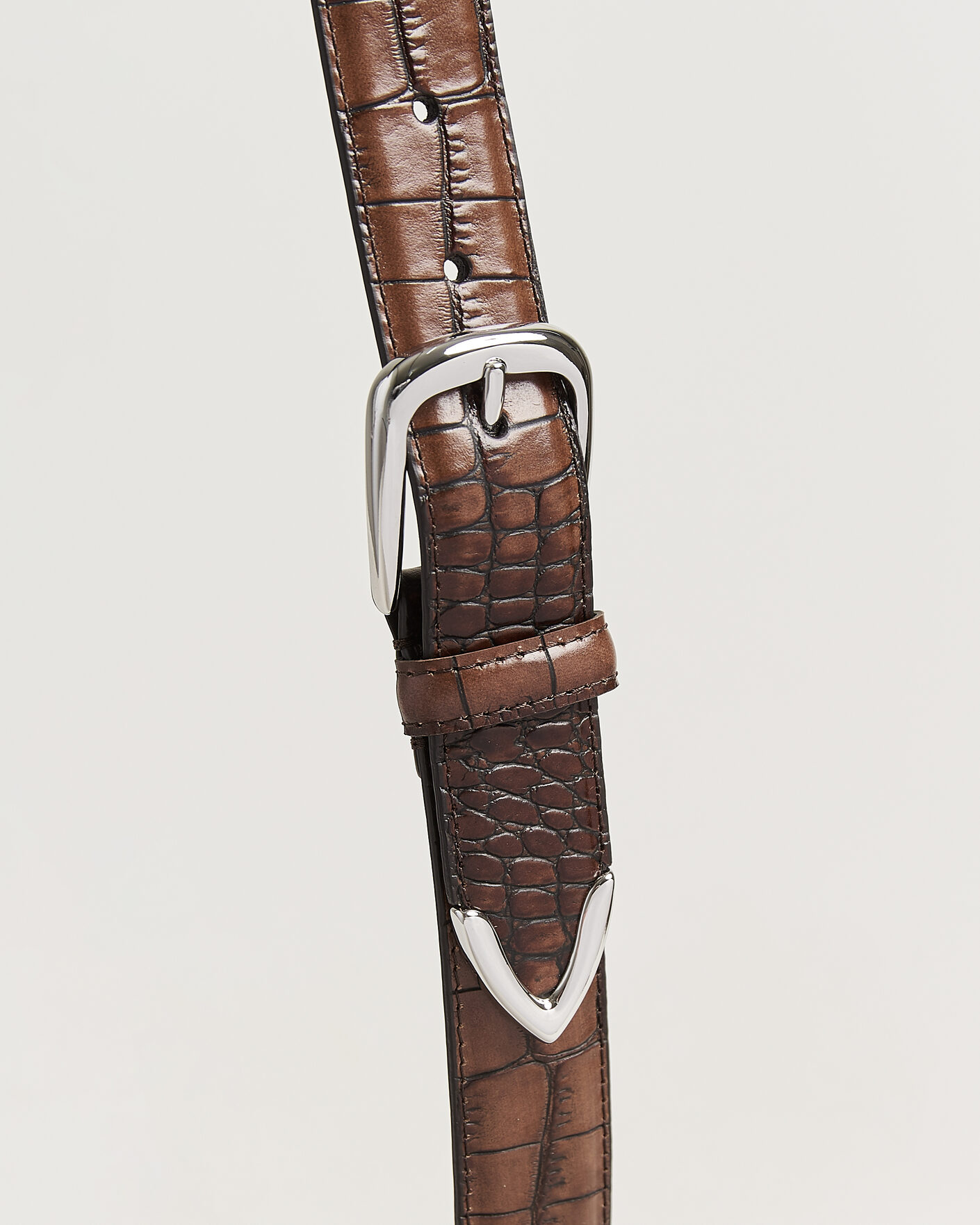 Homme | Ceintures | Anderson's | Embossed Western Leather Belt Tan