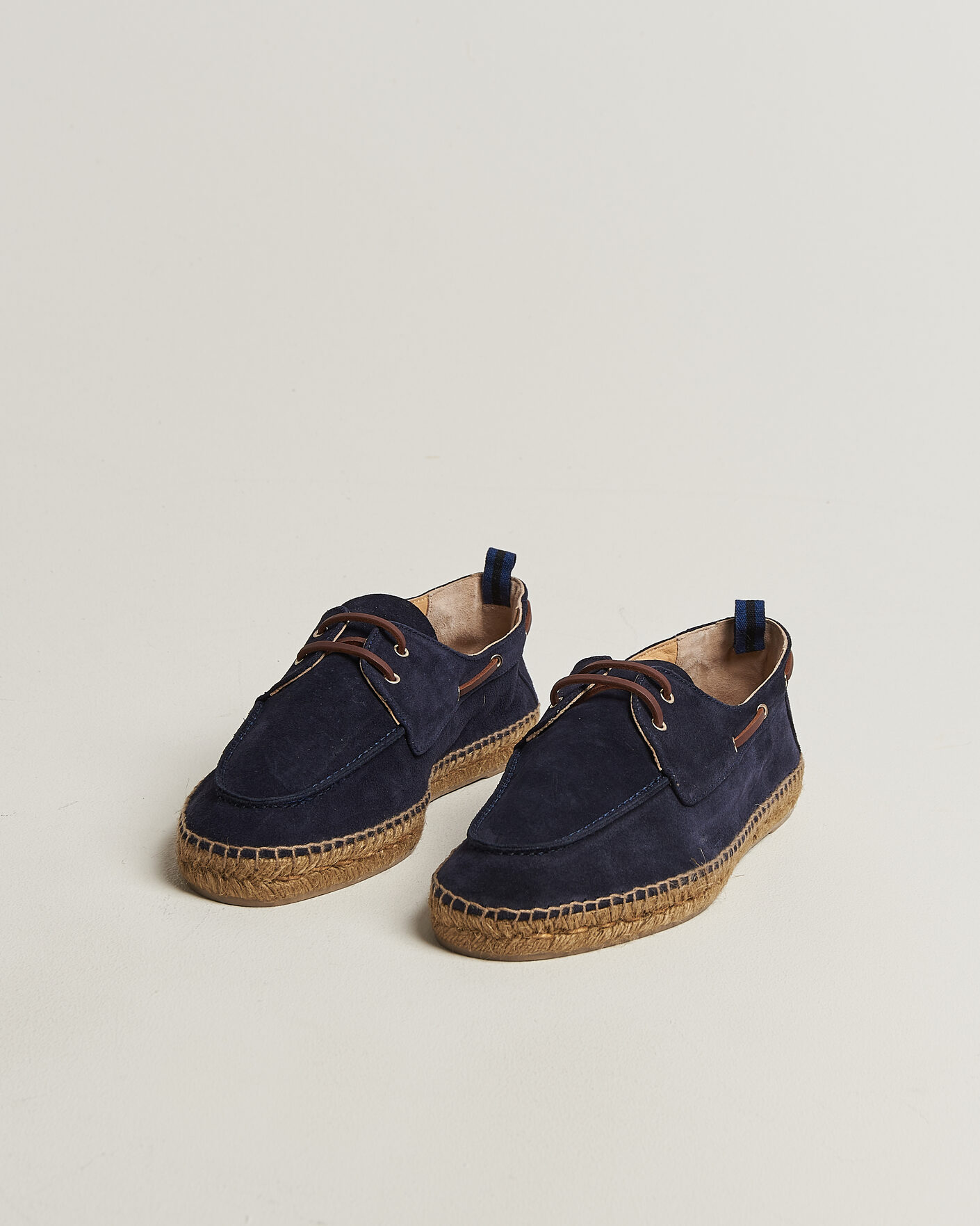 Heren | Espadrilles | Castañer | Nemo Casual Suede Boat Shoe Azul Oscuro