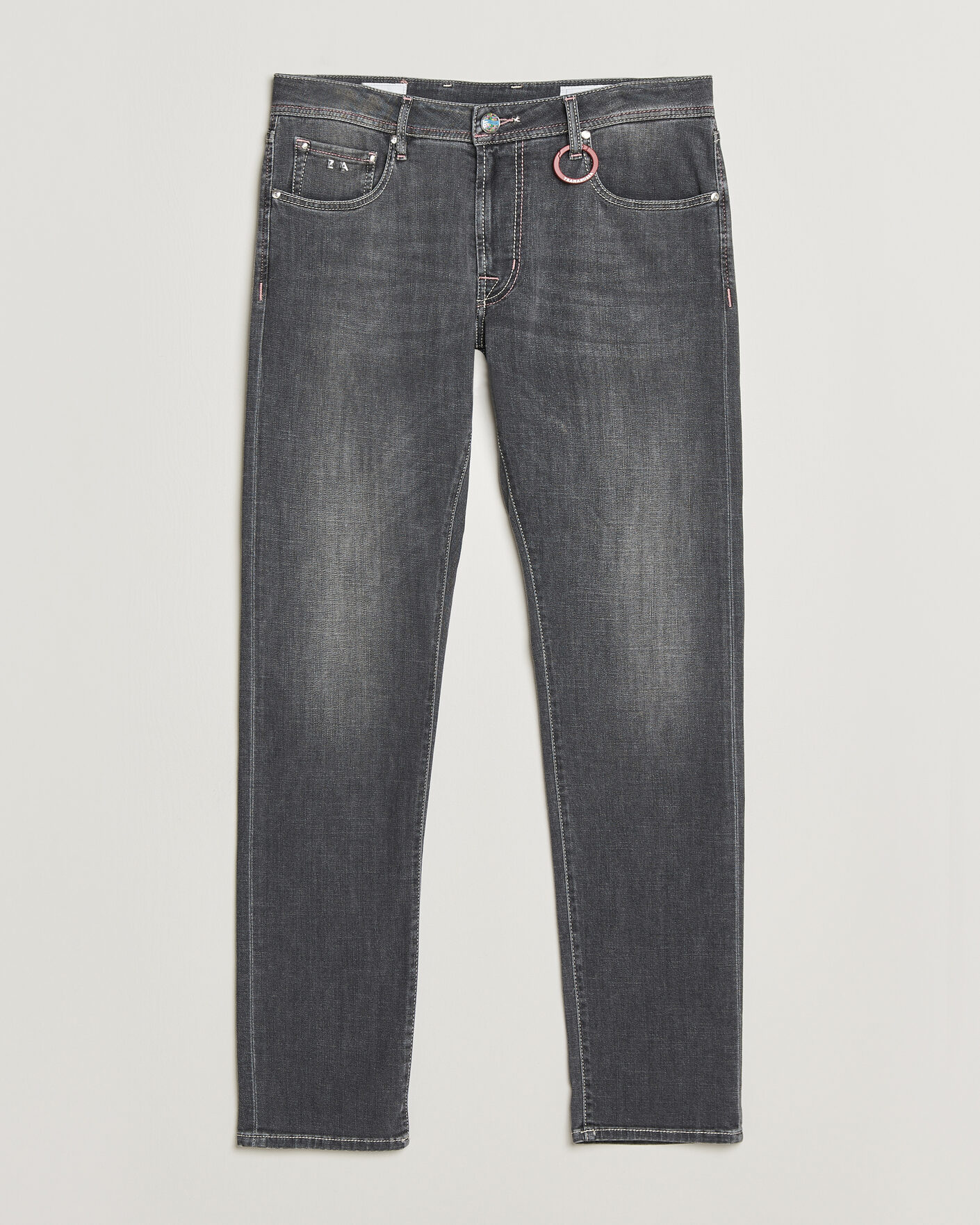 Heren | Jeans | Tramarossa | Michelangelo Contrast Seam Stretch Jeans Dark Grey