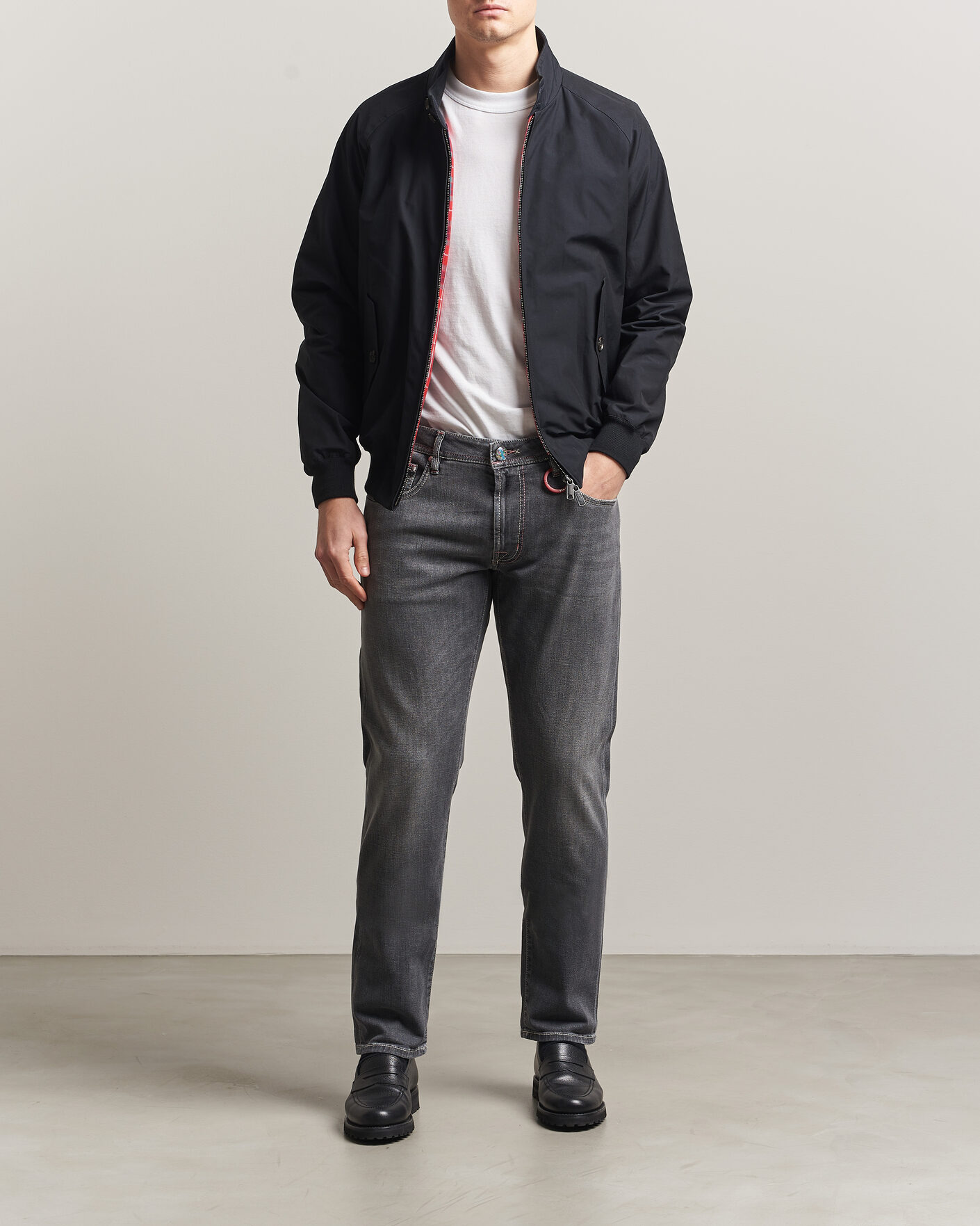 Heren | Jeans | Tramarossa | Michelangelo Contrast Seam Stretch Jeans Dark Grey