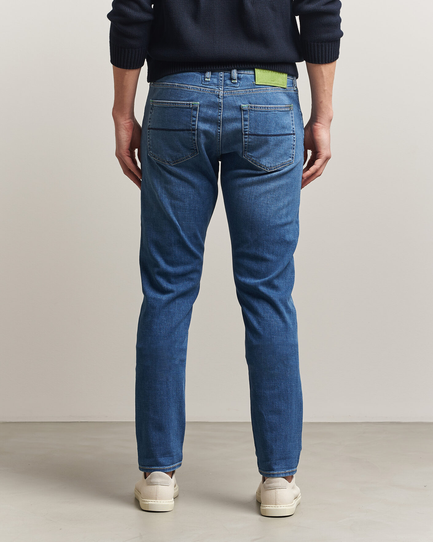 Homme | Jeans | Tramarossa | Michelangelo Contrast Seam Stretch Jeans Mid Blue