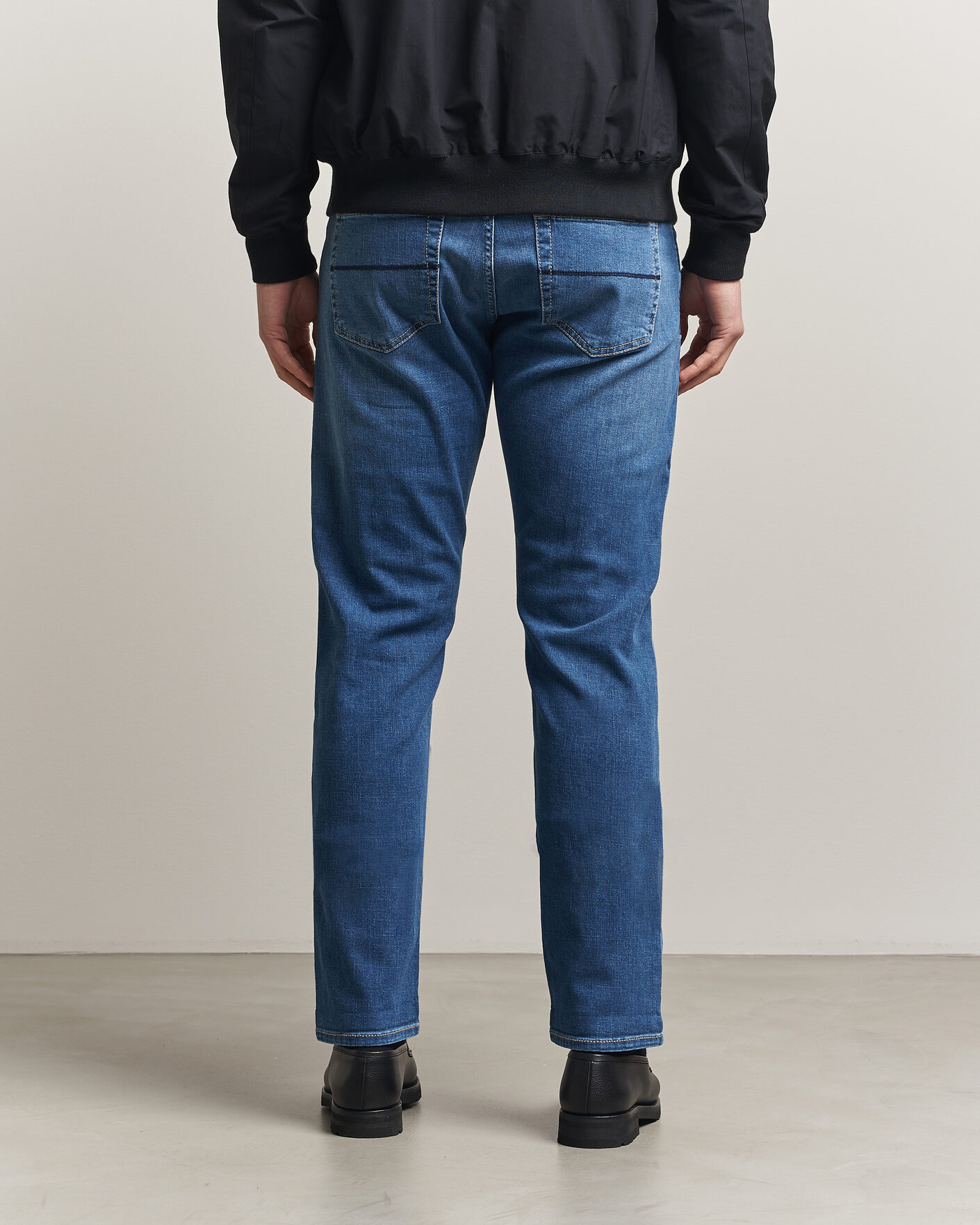 Homme | Jeans | Tramarossa | Michelangelo Contrast Seam Stretch Jeans Mid Blue