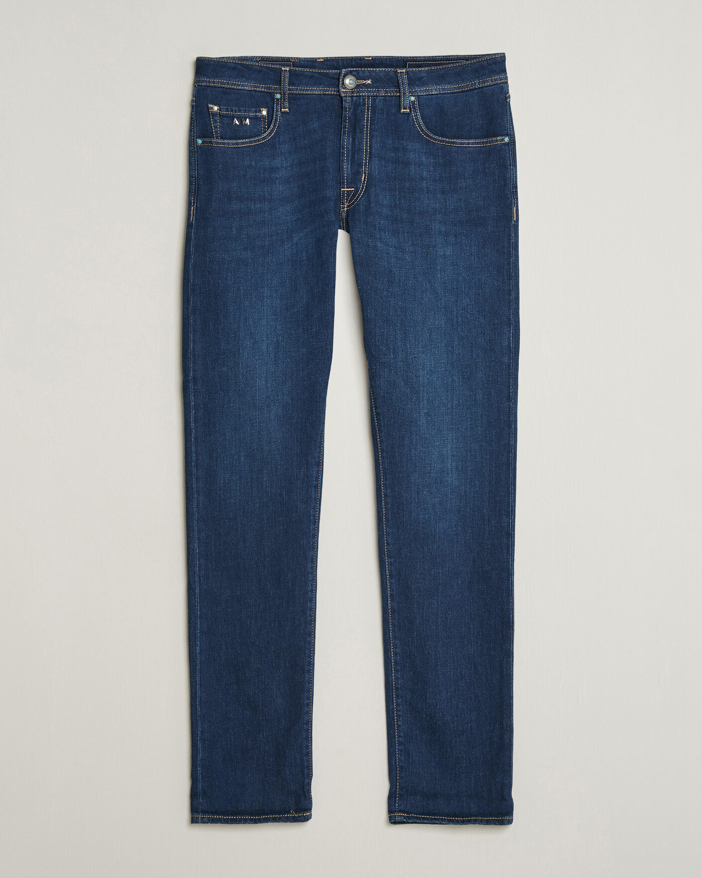 Heren | Broeken | Tramarossa | Michelangelo Western Badge Stretch Jeans Mid Blue