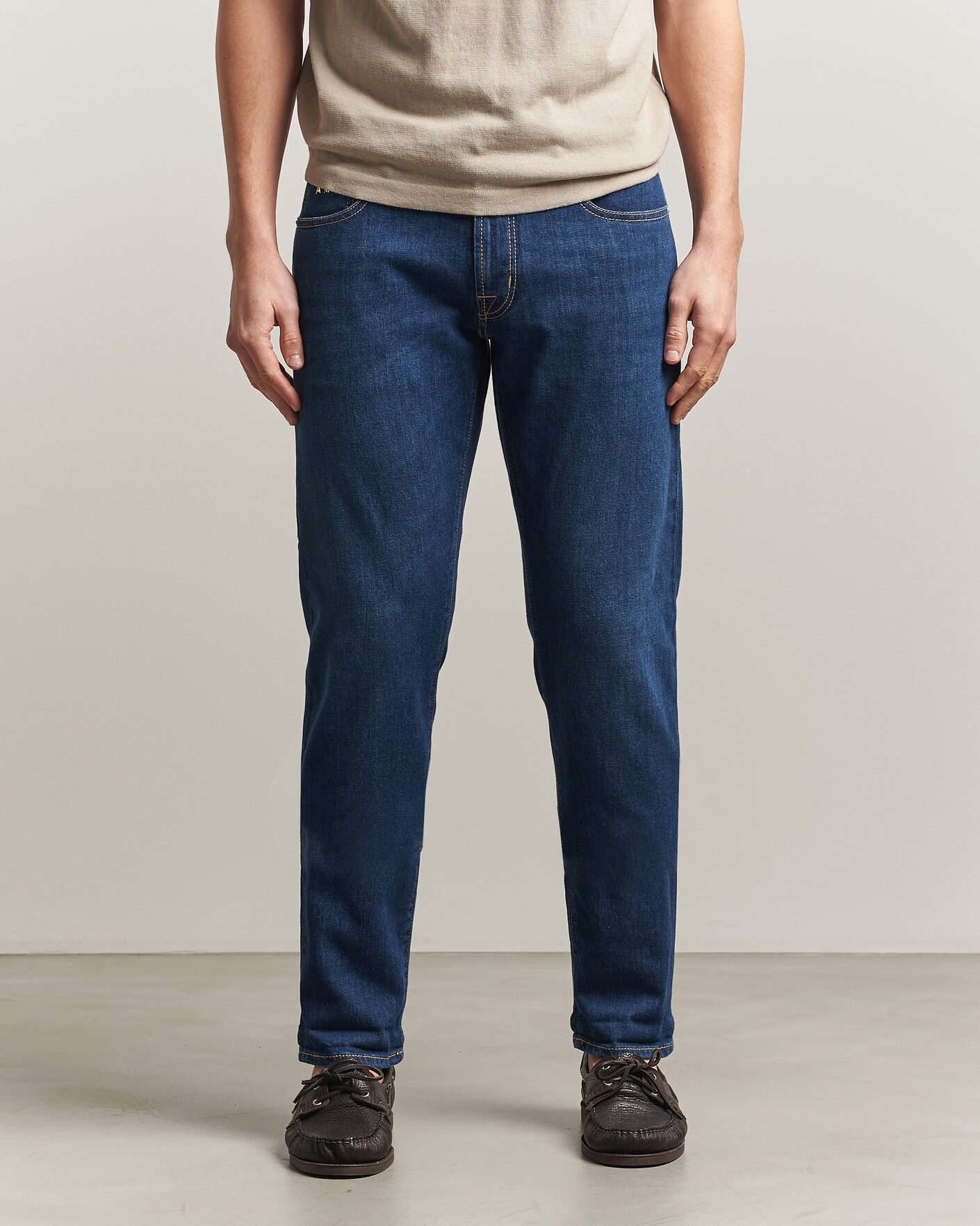 Heren | Broeken | Tramarossa | Michelangelo Western Badge Stretch Jeans Mid Blue