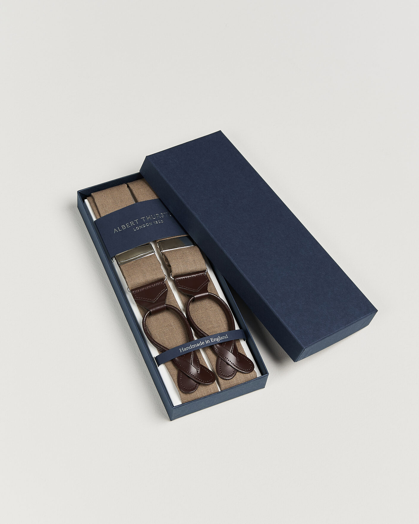 Heren | Bretels | Albert Thurston | Linen Braces Acorn Brown