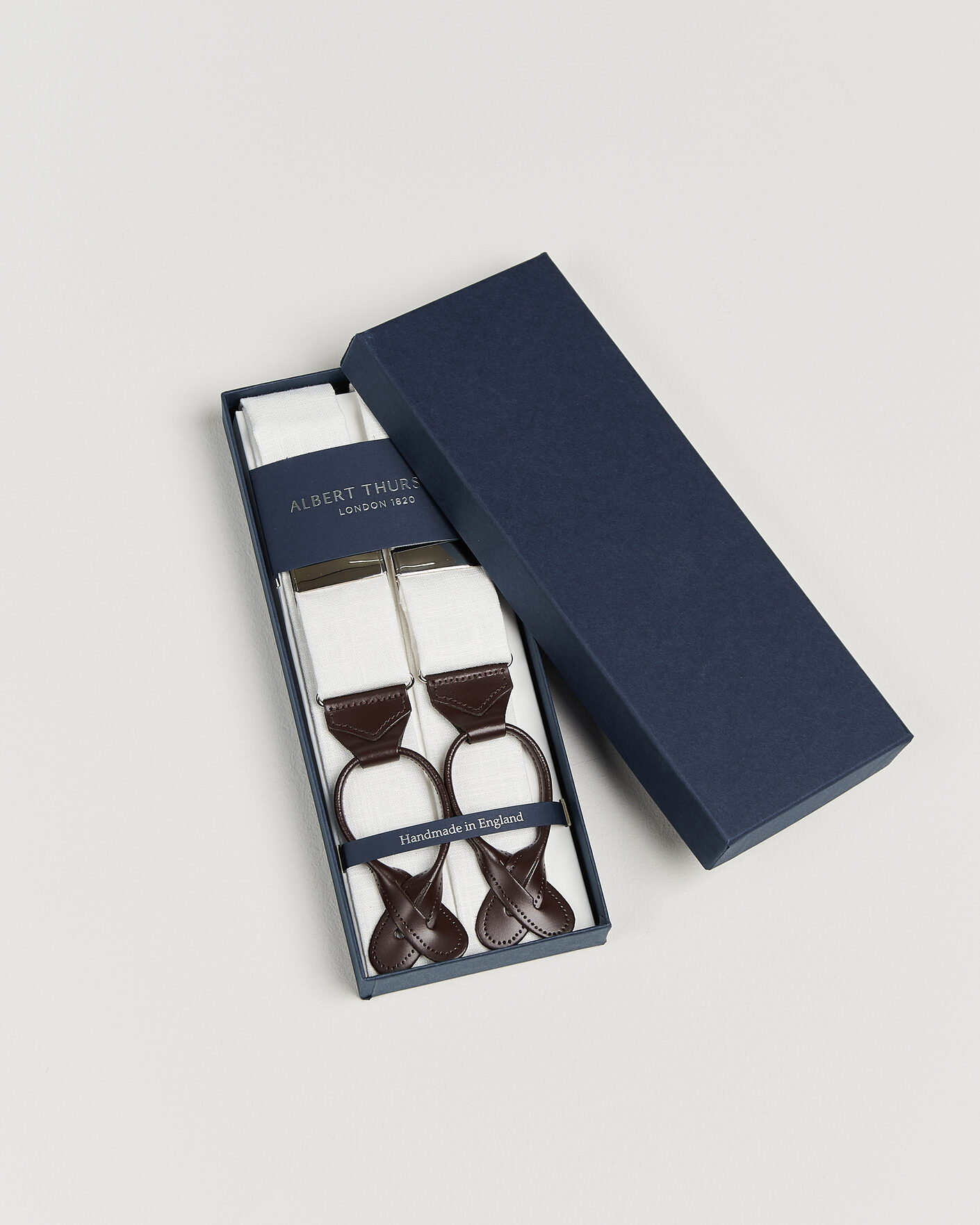 Homme | Bretelles | Albert Thurston | Linen Braces Ivory