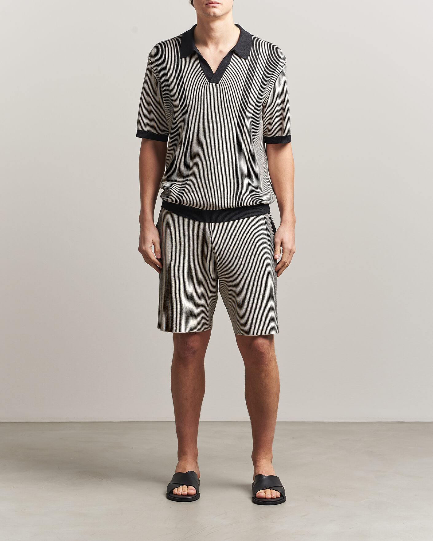 Homme | Polos | J.Lindeberg | Sal Knitted Polo Moonbeam