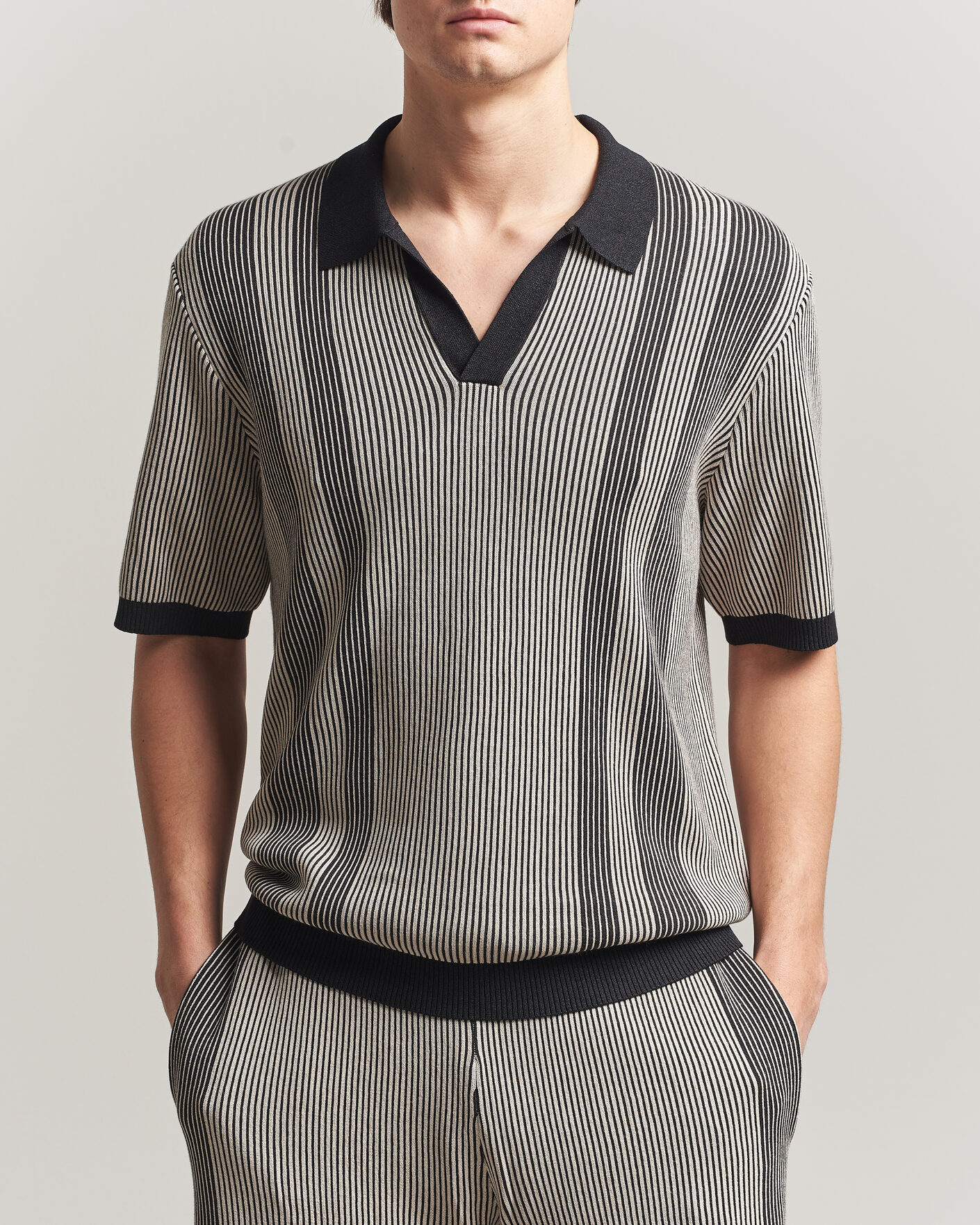 Homme | Polos | J.Lindeberg | Sal Knitted Polo Moonbeam