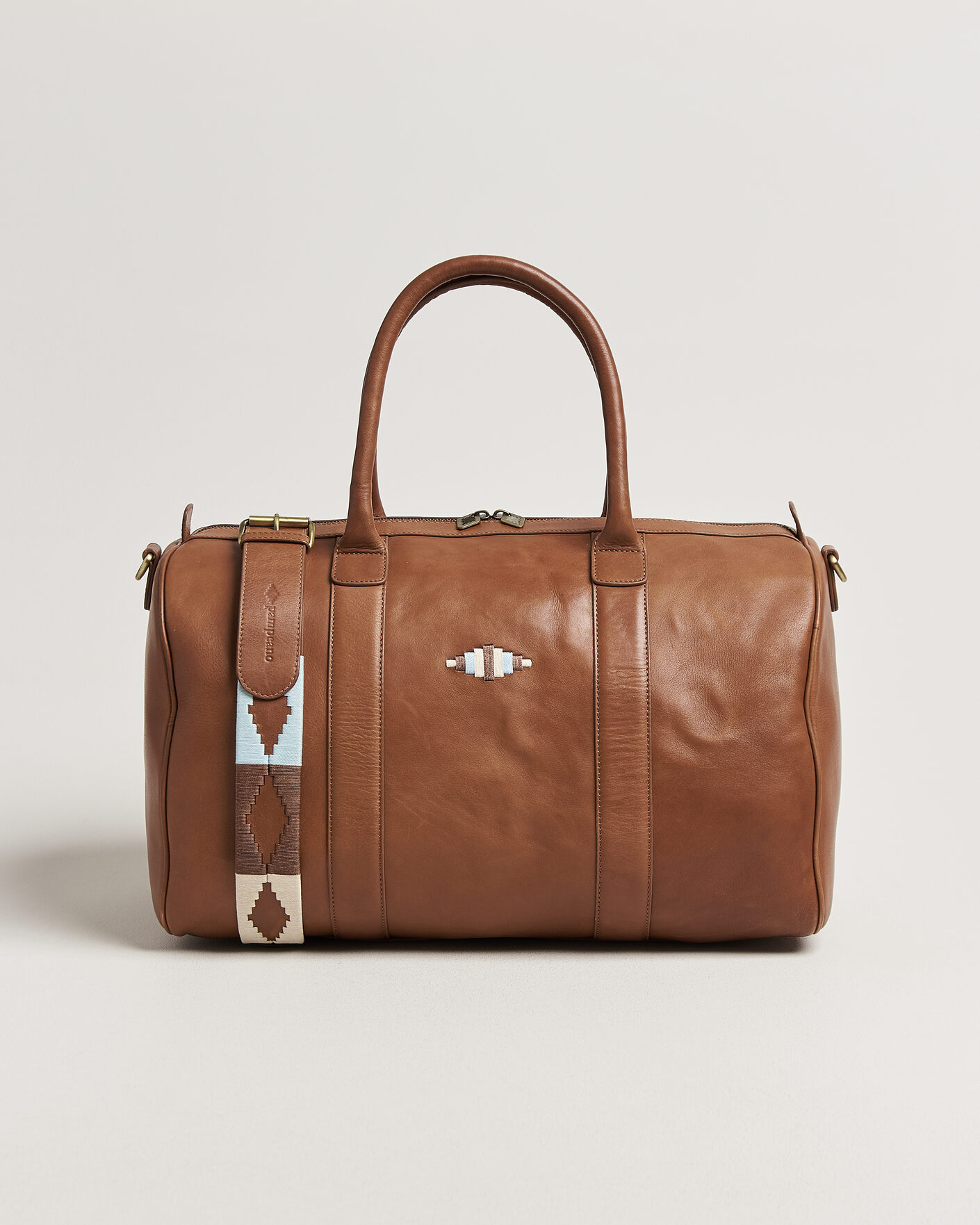 Heren | Tassen | Pampeano | Varon Small Leather Weekend Bag Tan