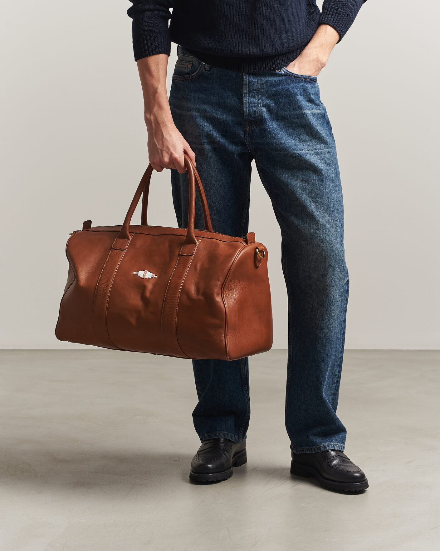 Homme | Sacs | Pampeano | Varon Small Leather Weekend Bag Tan