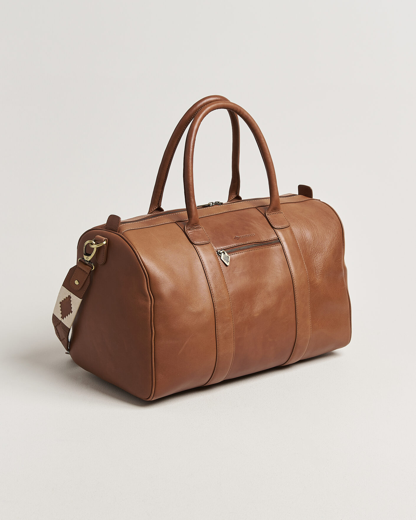 Heren | Tassen | Pampeano | Varon Small Leather Weekend Bag Tan