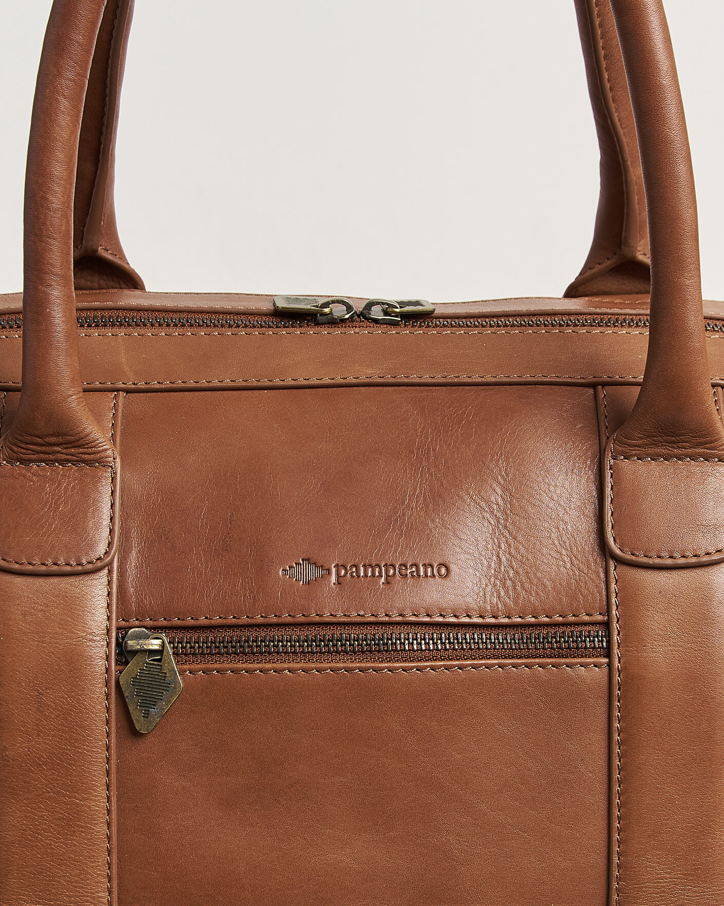 Heren | Tassen | Pampeano | Varon Small Leather Weekend Bag Tan