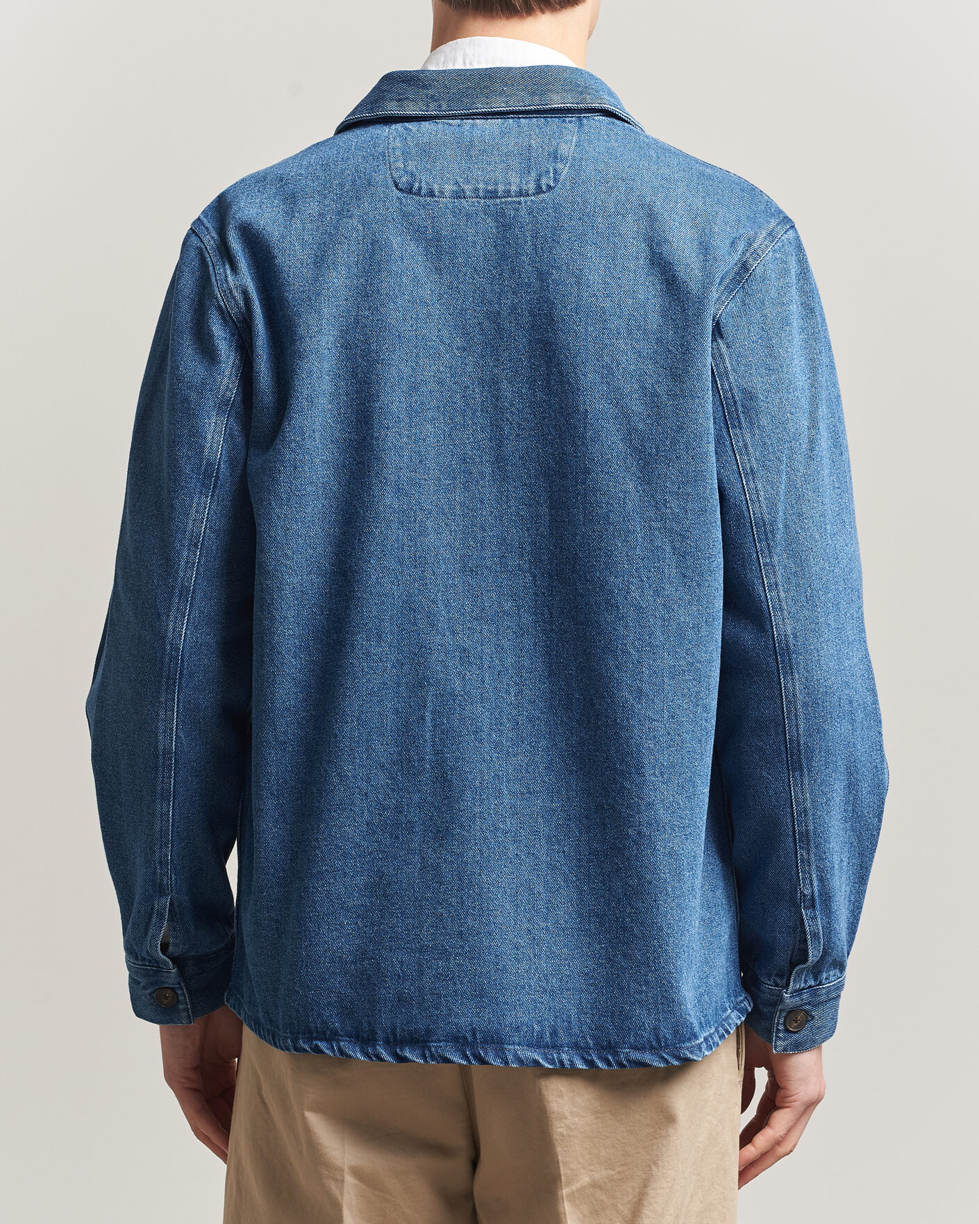 Heren | Overhemden | A Day's March | Algot Denim Overshirt Washed Blue