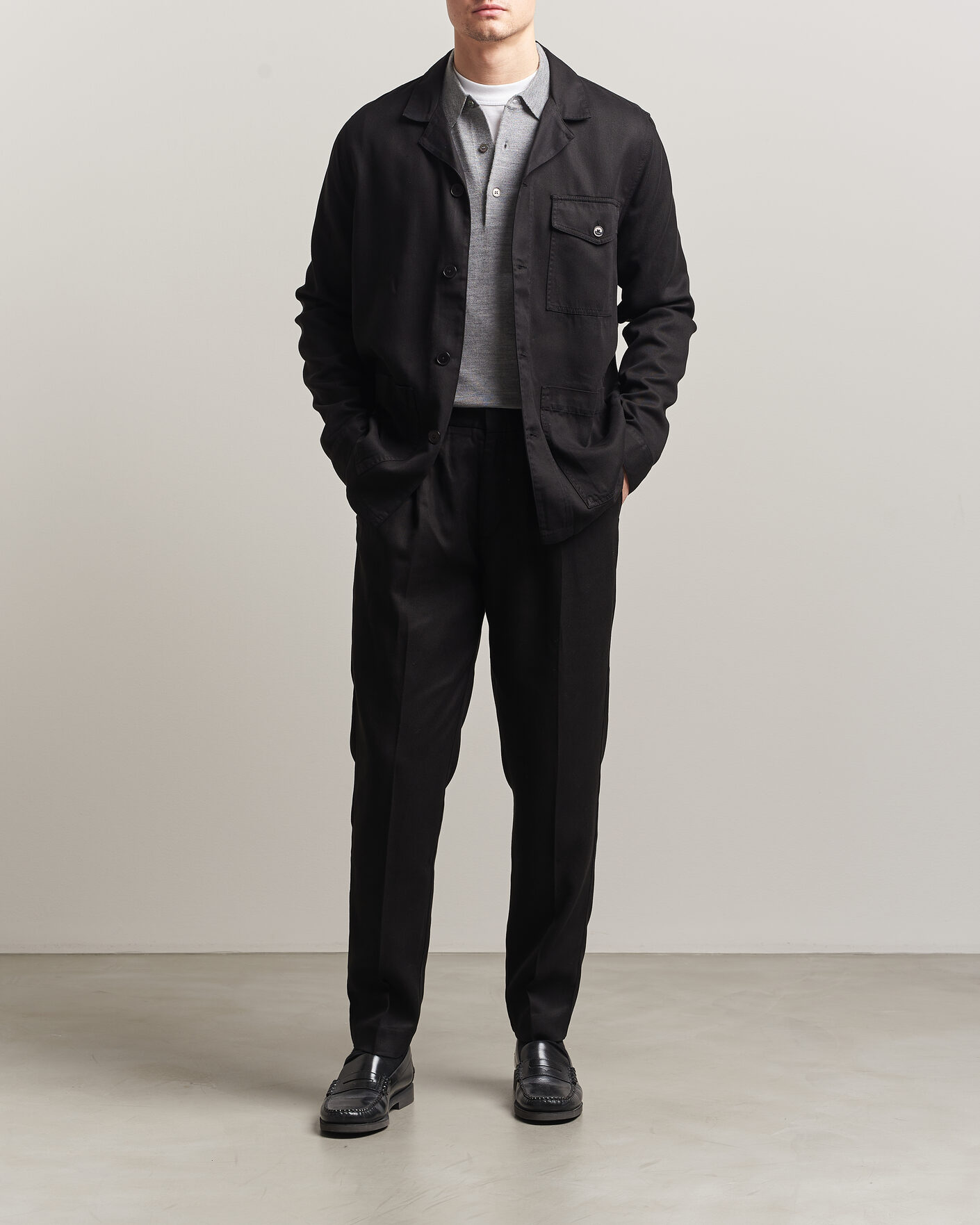 Homme | Chemises | A Day's March | Banagher Lyocell Overshirt Black