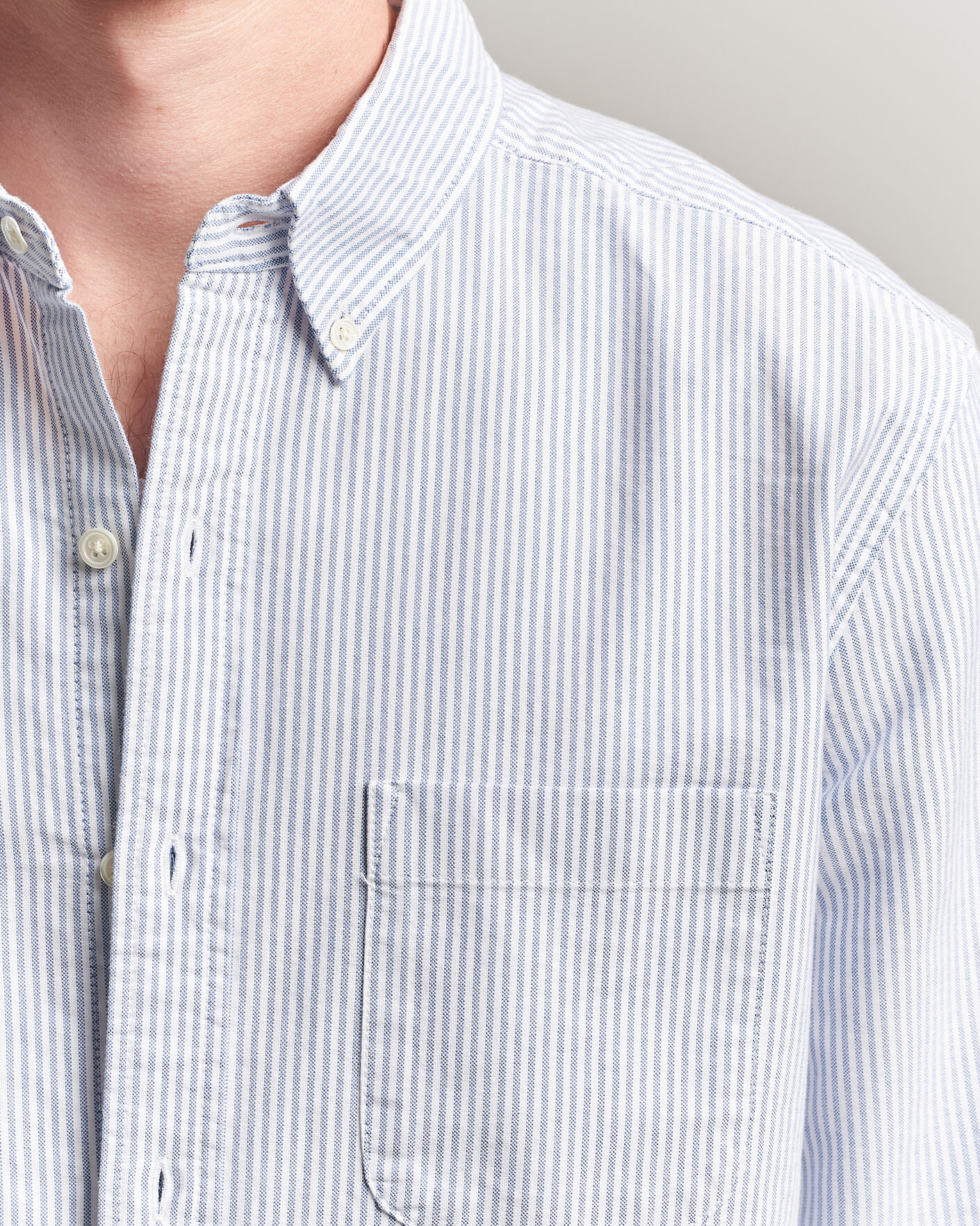 Heren | Overhemden | A Day's March | Original Oxford Shirt Blue/White