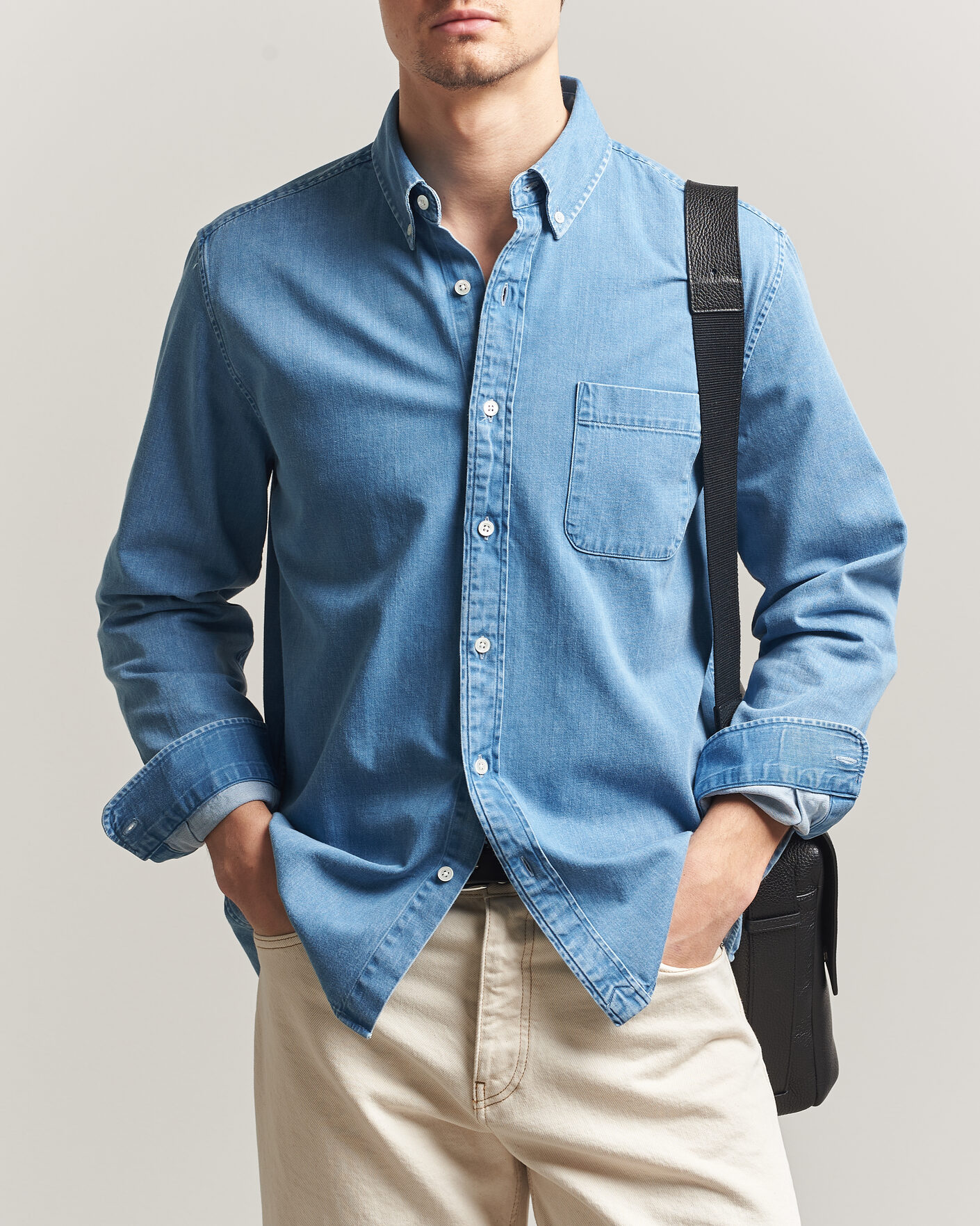 Homme | Chemises | A Day's March | Original Denim Shirt Light Blue